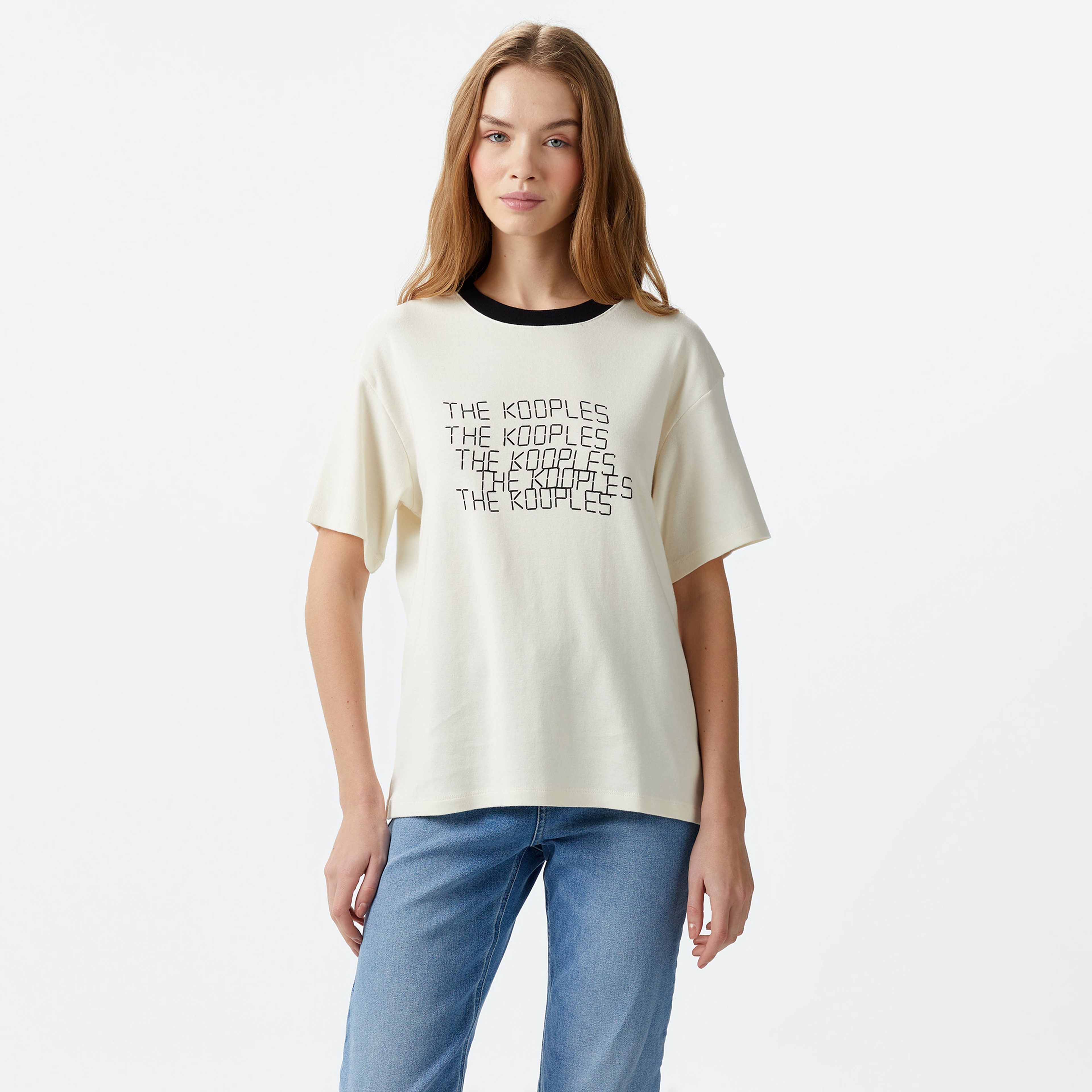 The Kooples Classic Kadın Krem T-Shirt