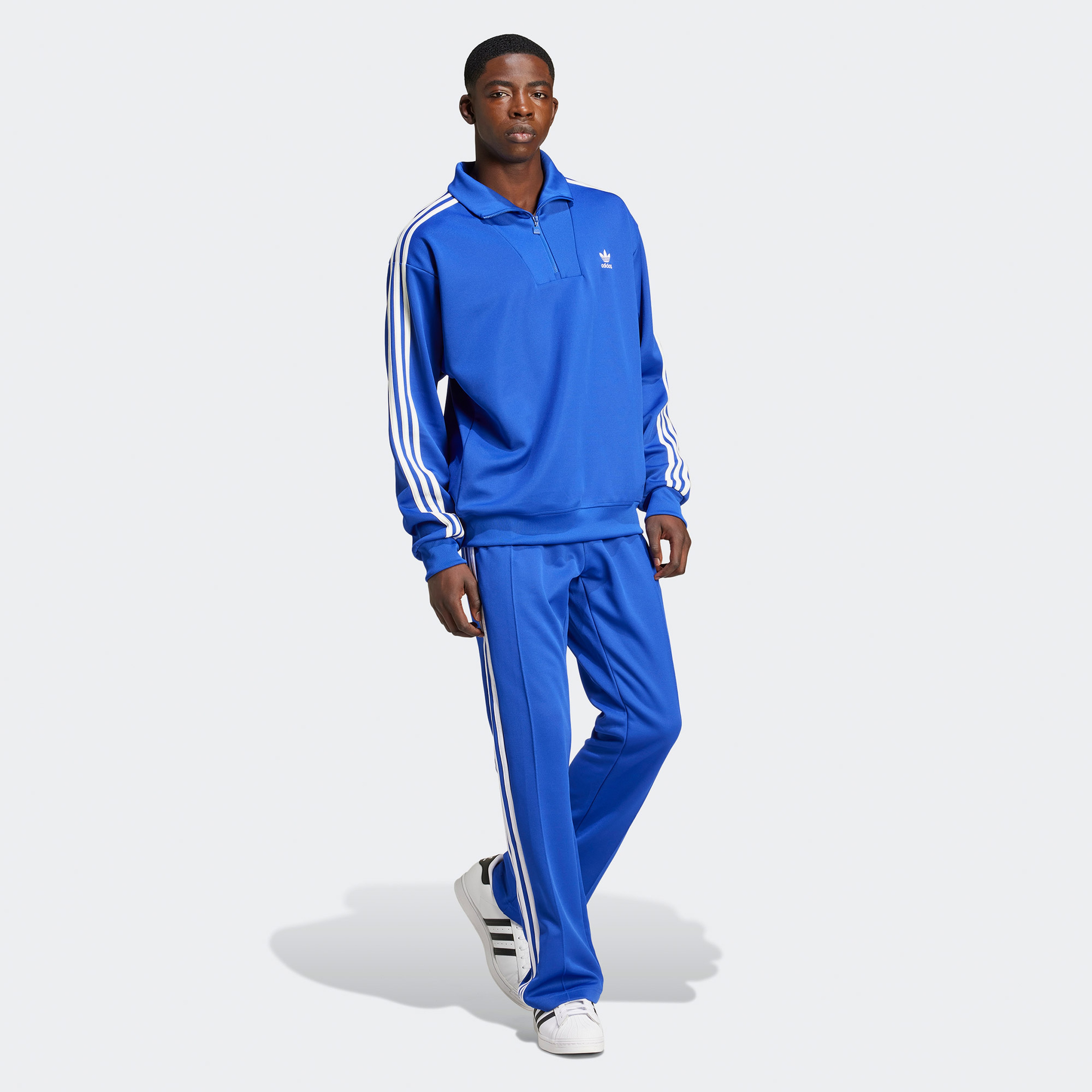 adidas Adicolor Funnelneck Tt Erkek Mavi Eşofman Üstü