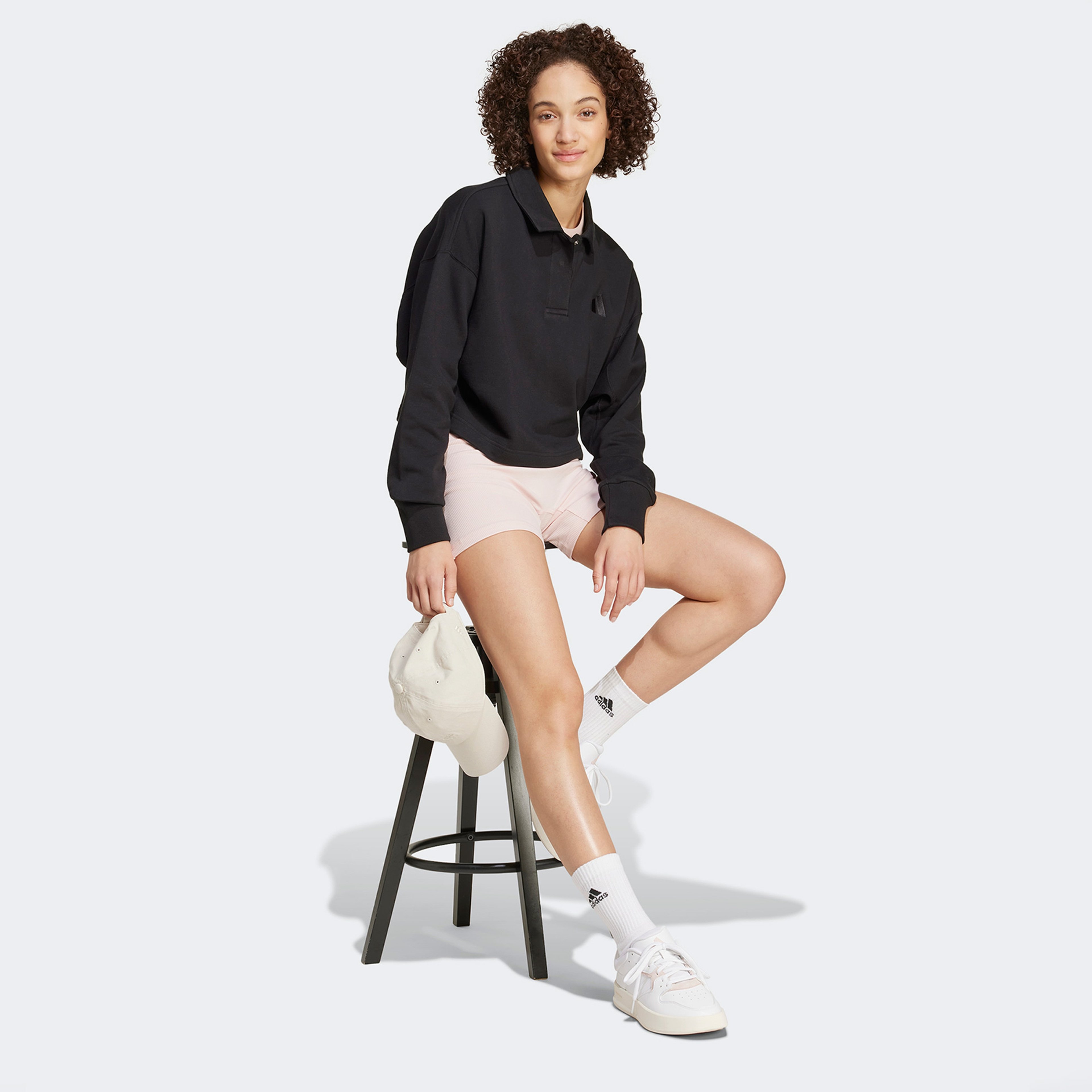 adidas All Szn French Terry Polo Kadın Siyah Sweatshirt