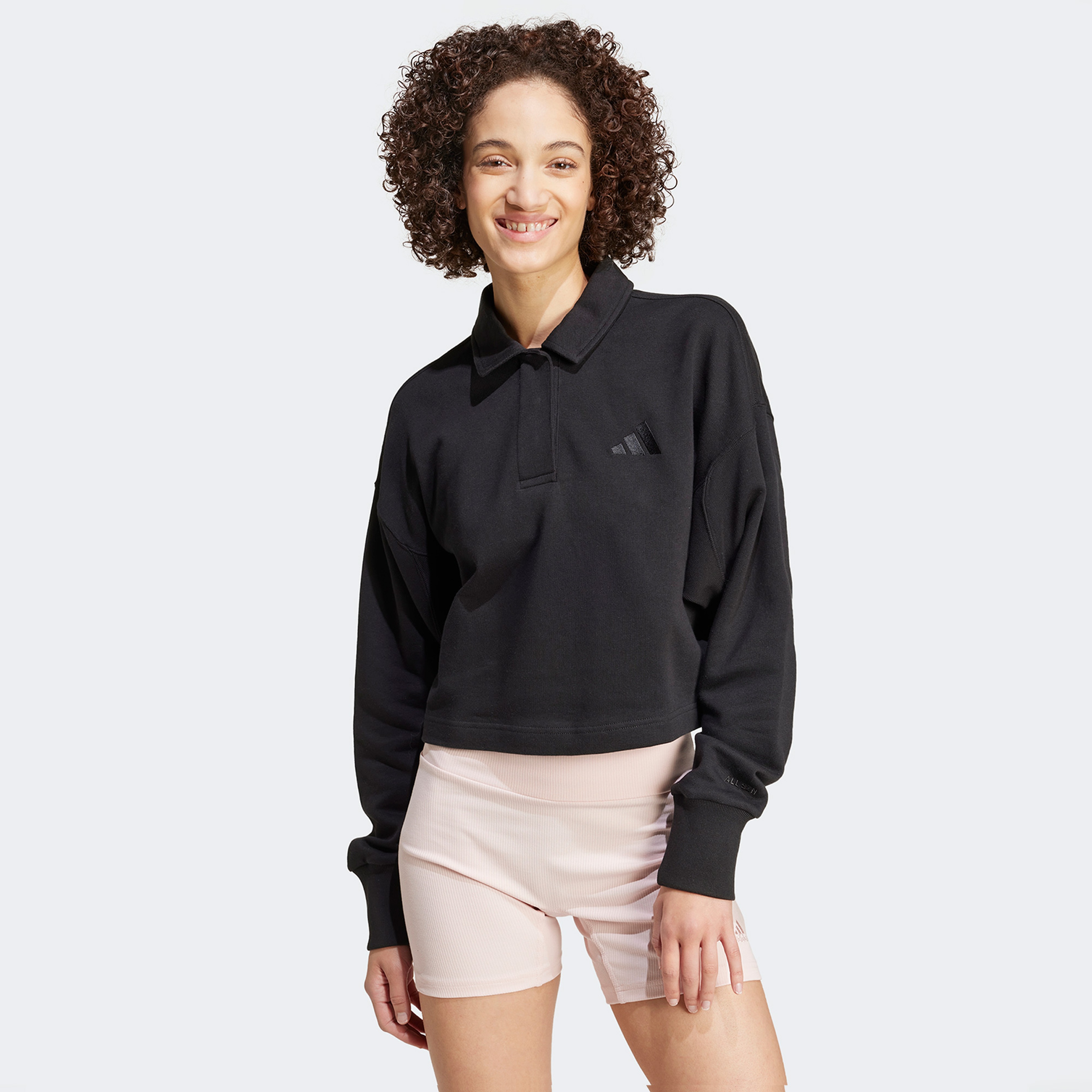 adidas All Szn French Terry Polo Kadın Siyah Sweatshirt