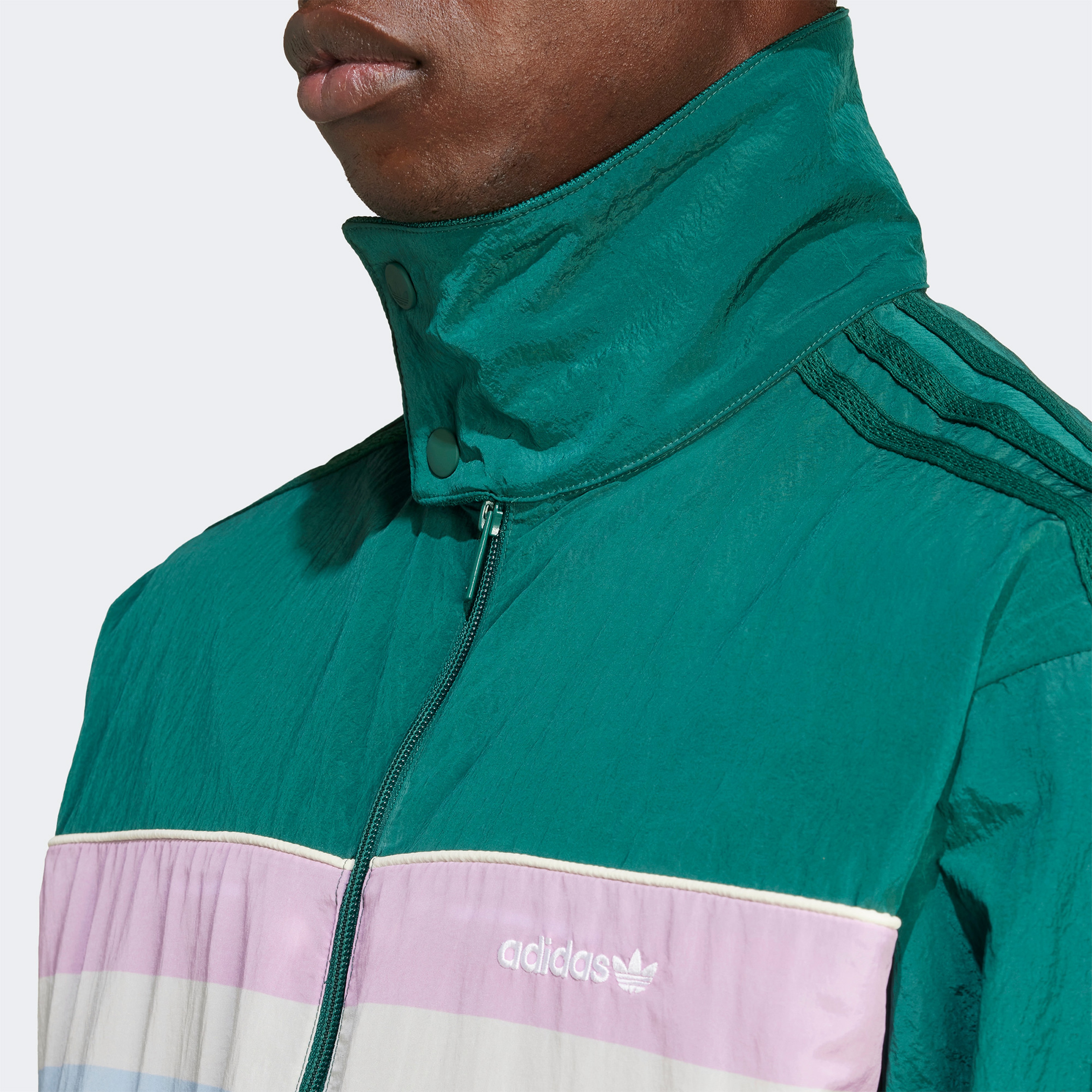 adidas Originals 80S Nylon Archive 3 Stripes Erkek Yeşil Eşofman Üstü