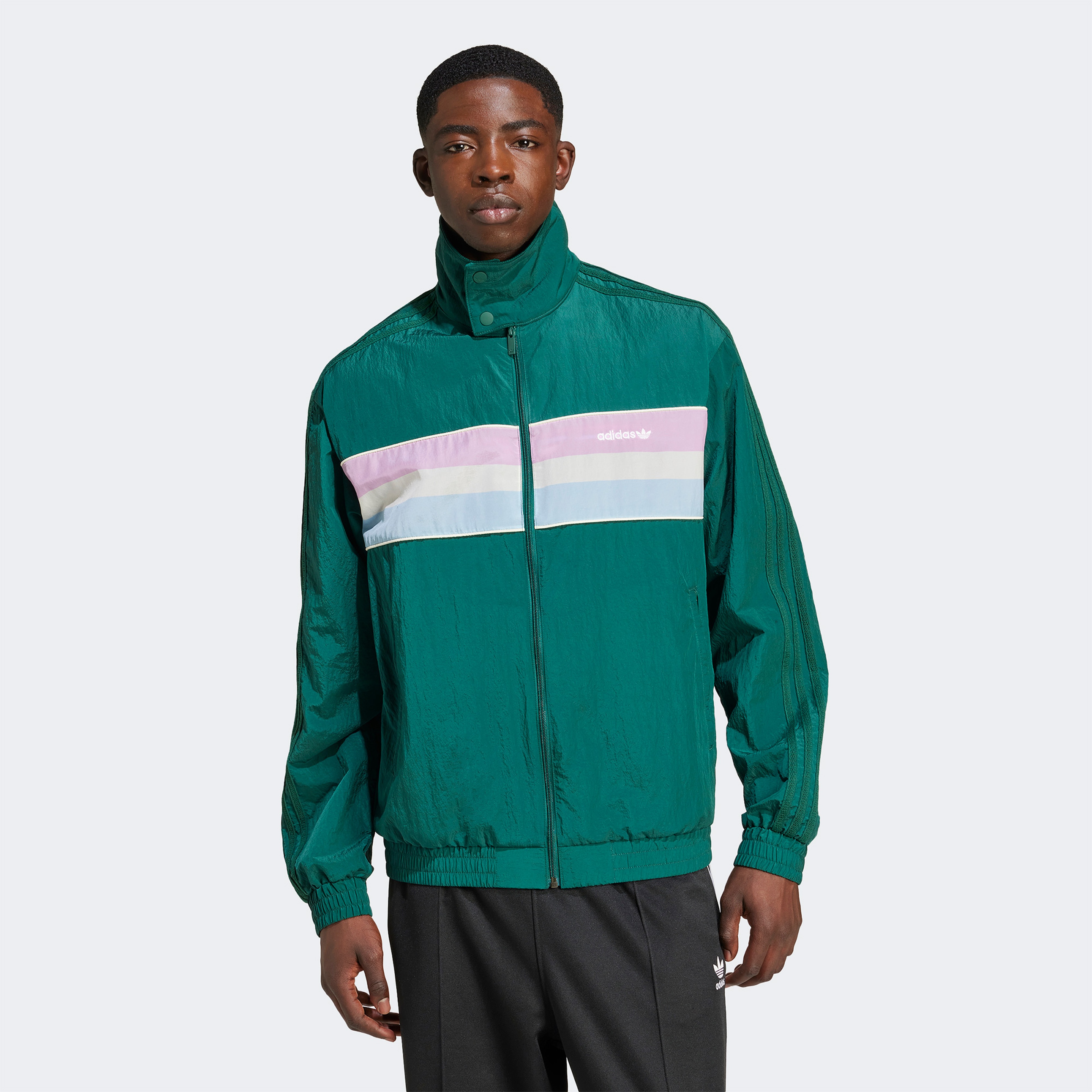 adidas Originals 80S Nylon Archive 3 Stripes Erkek Yeşil Eşofman Üstü