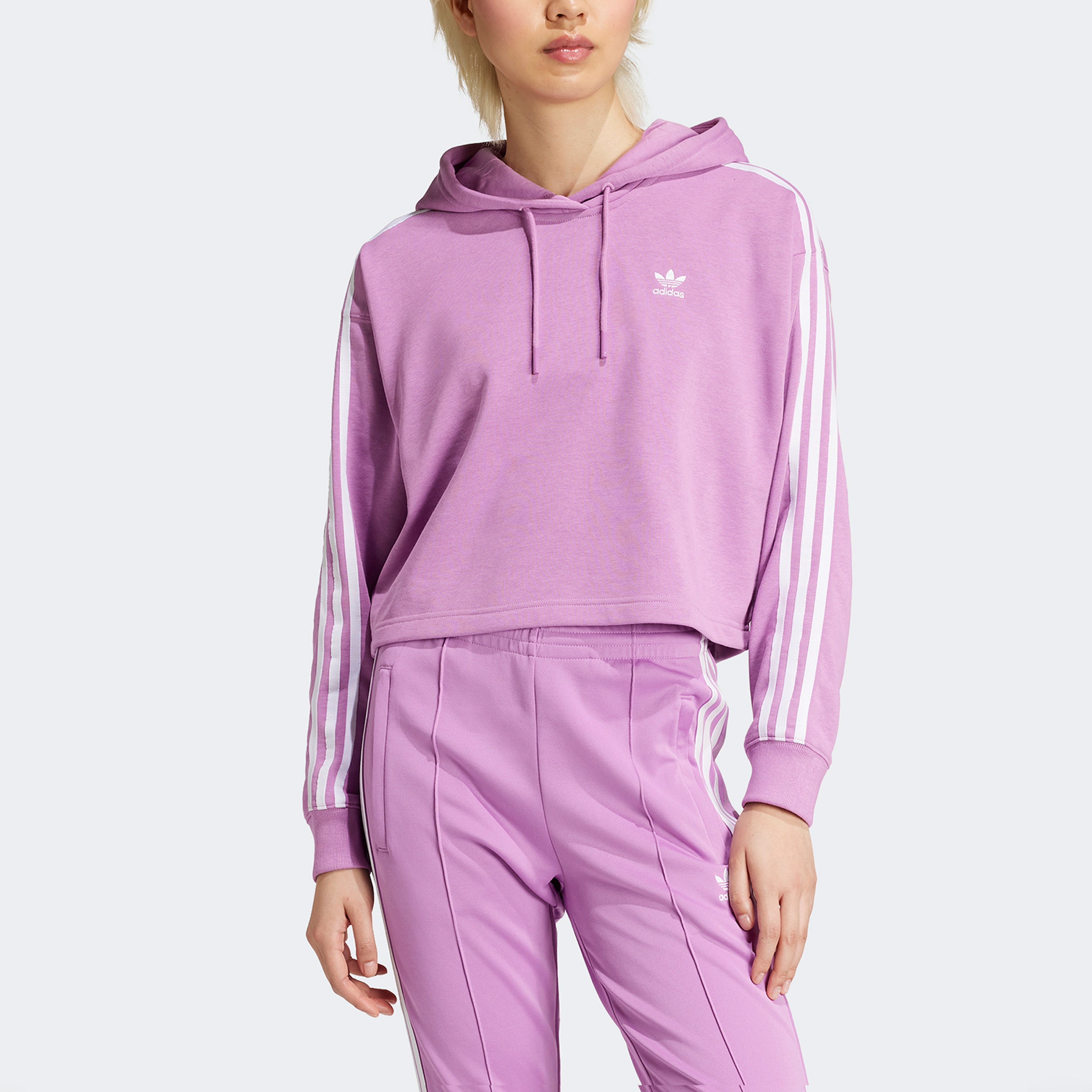 adidas Adicolor 3-Stripes Kadın Mor Hoodie