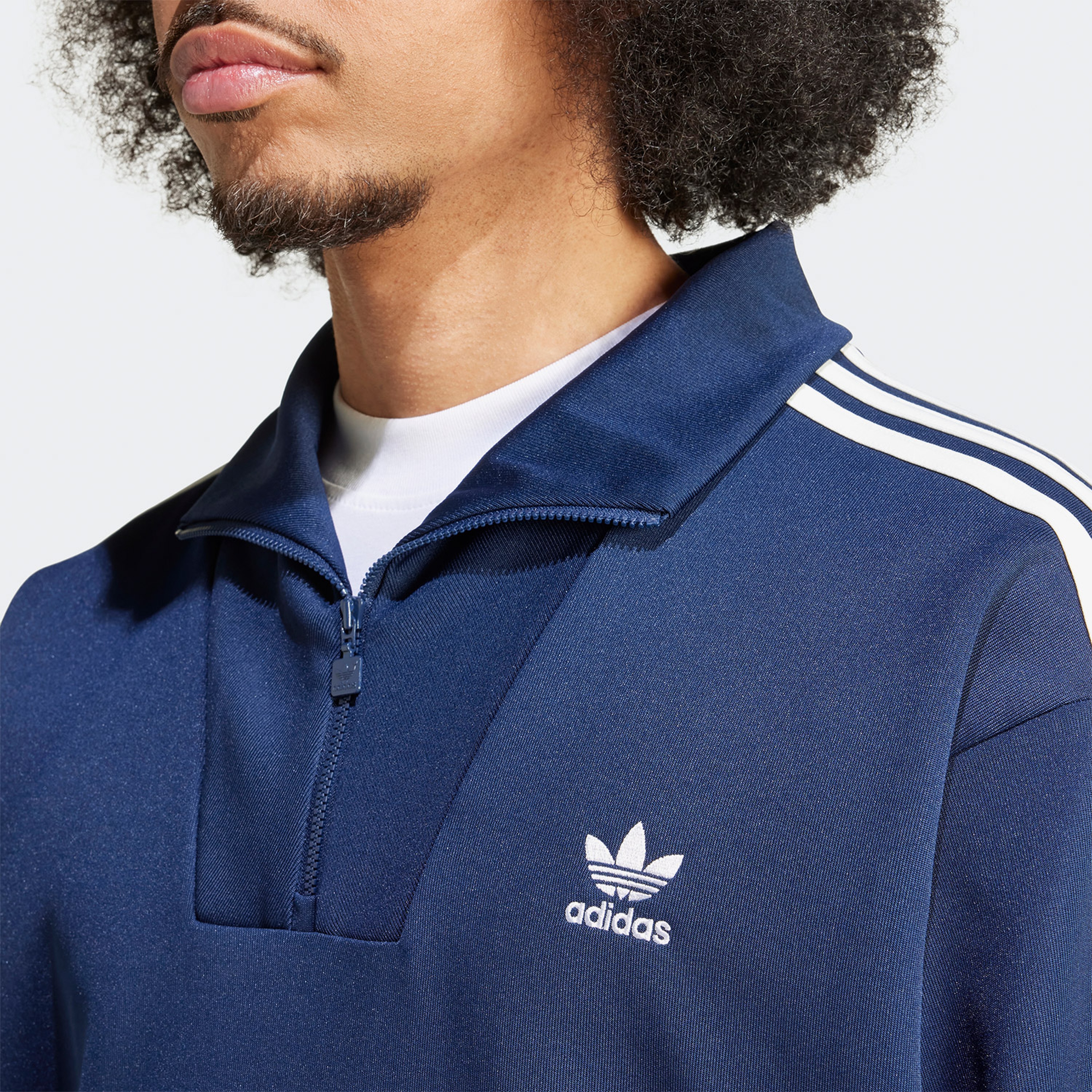 adidas Adicolor Funnelneck Tt Erkek Mavi Eşofman Üstü