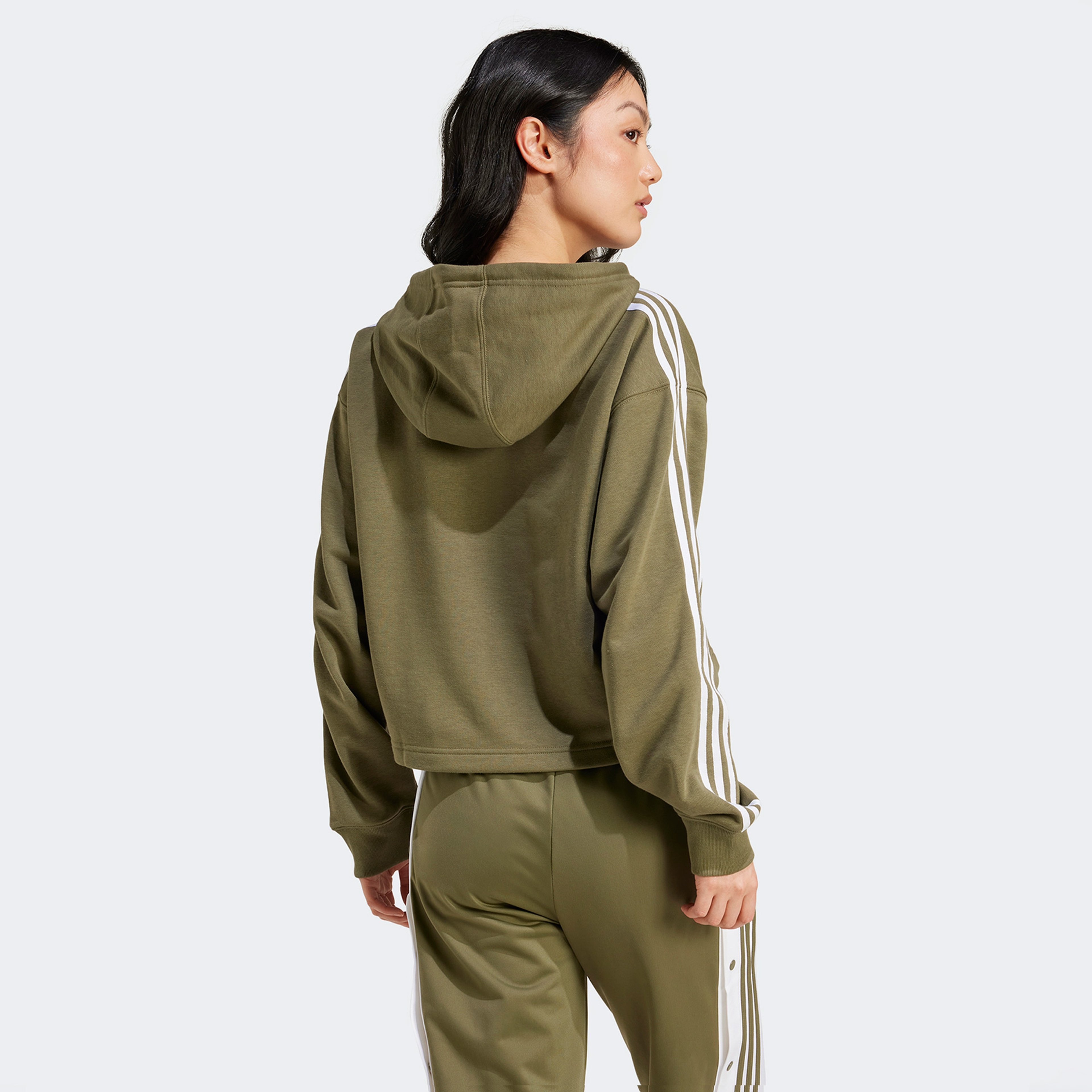 adidas Adicolor 3-Stripes Kadın Yeşil Hoodie