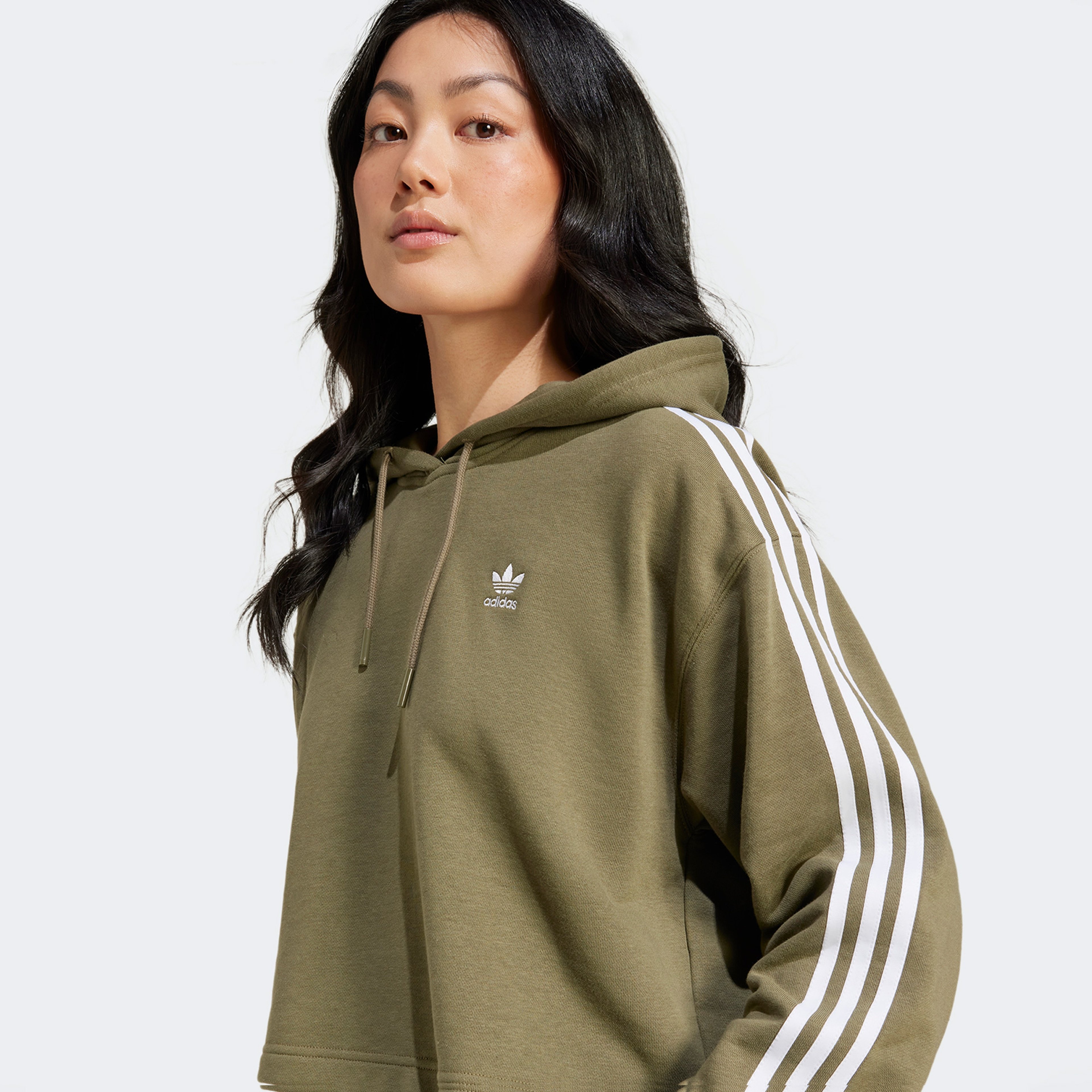 adidas Adicolor 3-Stripes Kadın Yeşil Hoodie