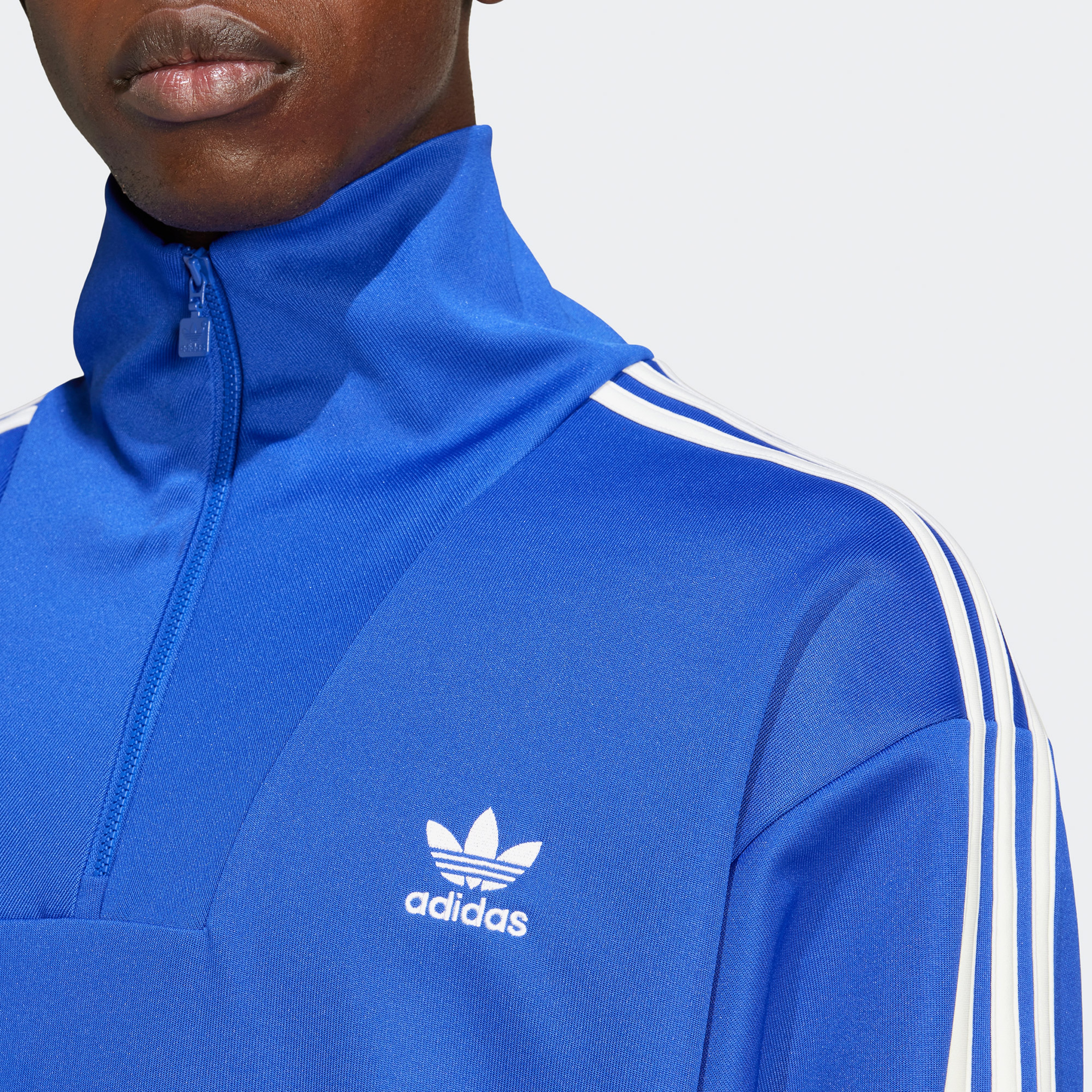 adidas Adicolor Funnelneck Tt Erkek Mavi Eşofman Üstü