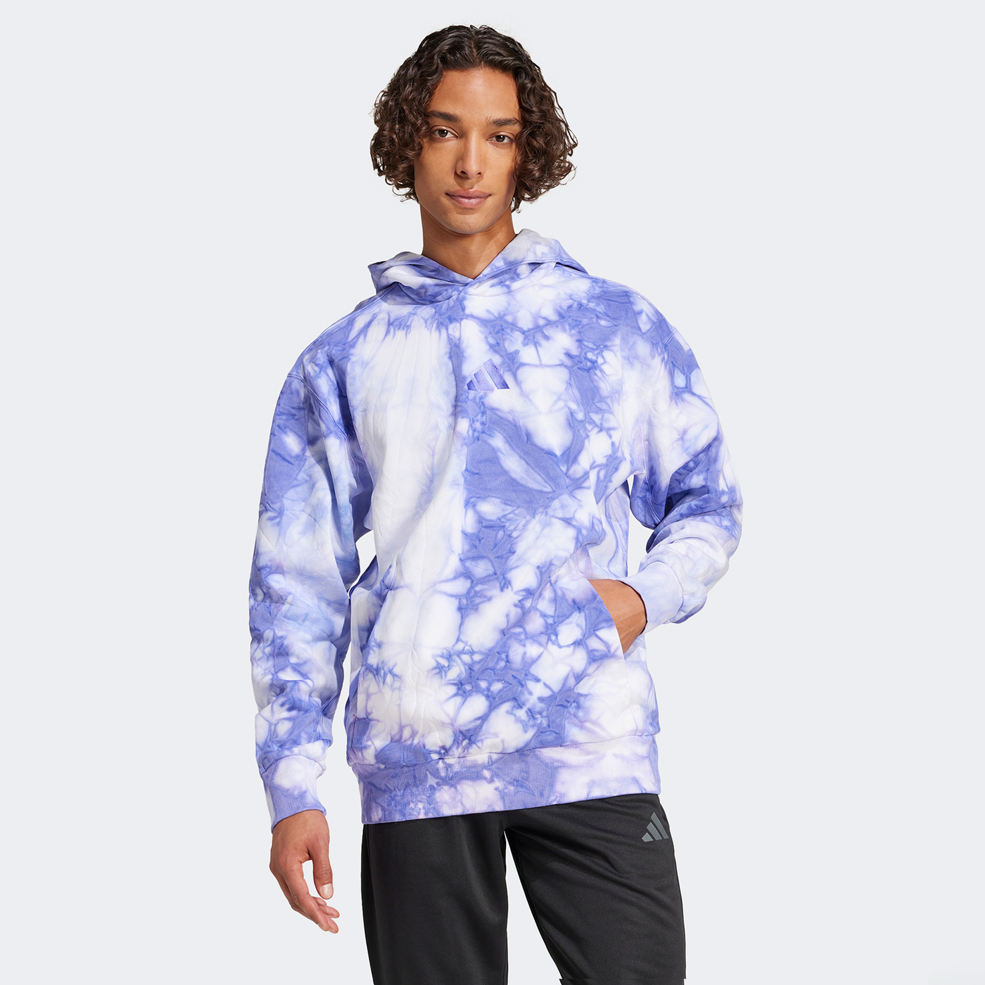 adidas All Szn Fleece Wash Erkek Mavi Hoodie