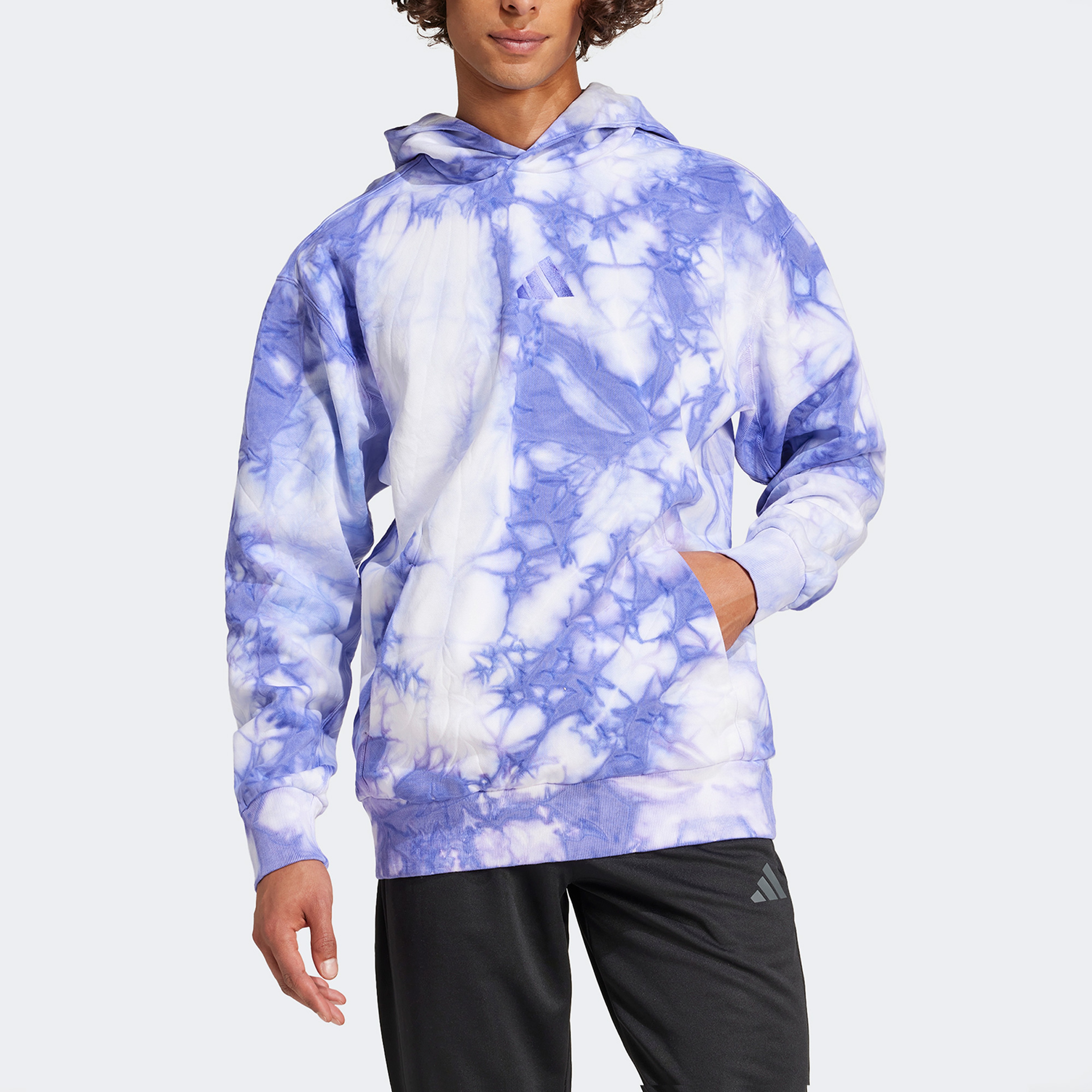 adidas All Szn Fleece Wash Erkek Mavi Hoodie