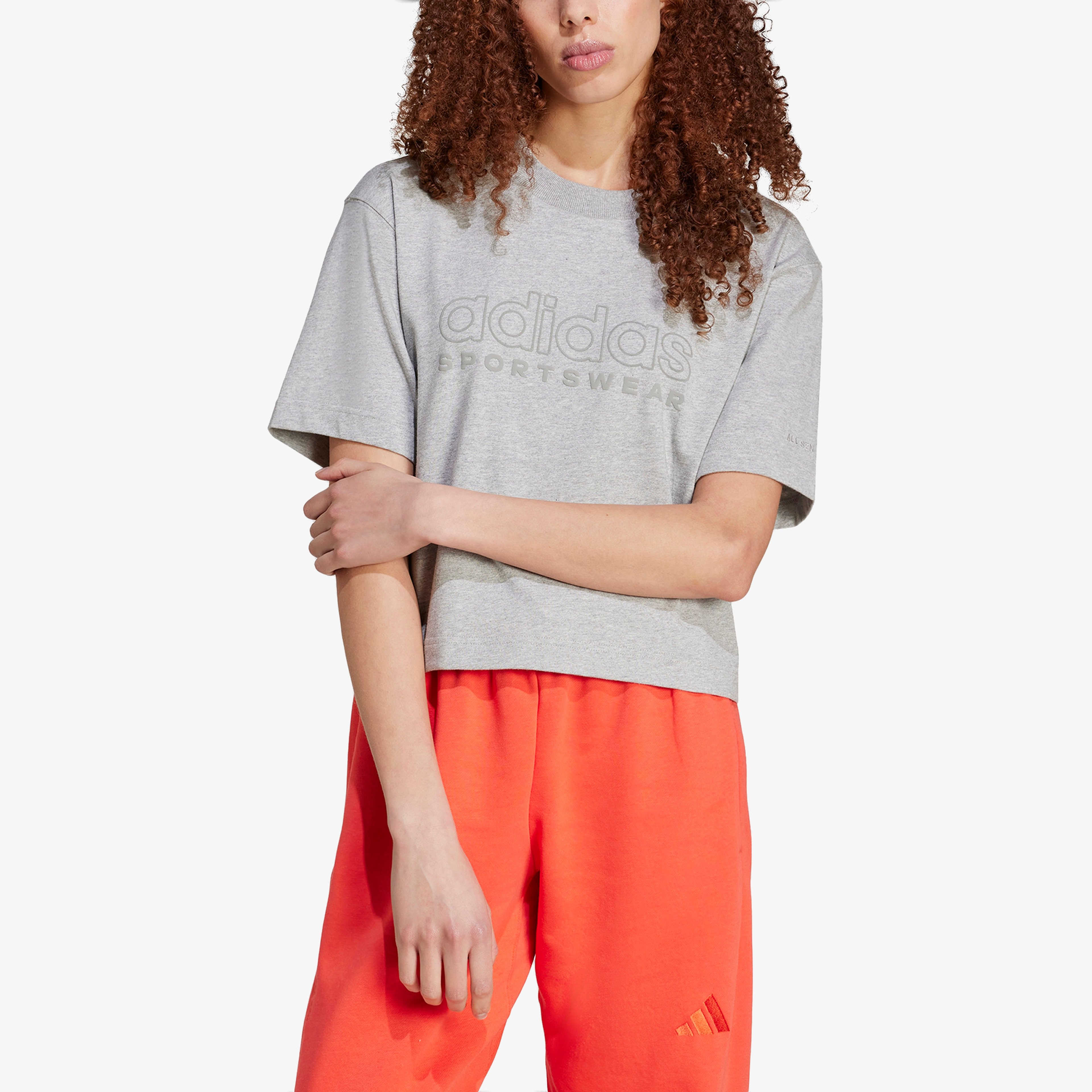 adidas All SZN Graphic Loose Kadın Gri T-Shirt
