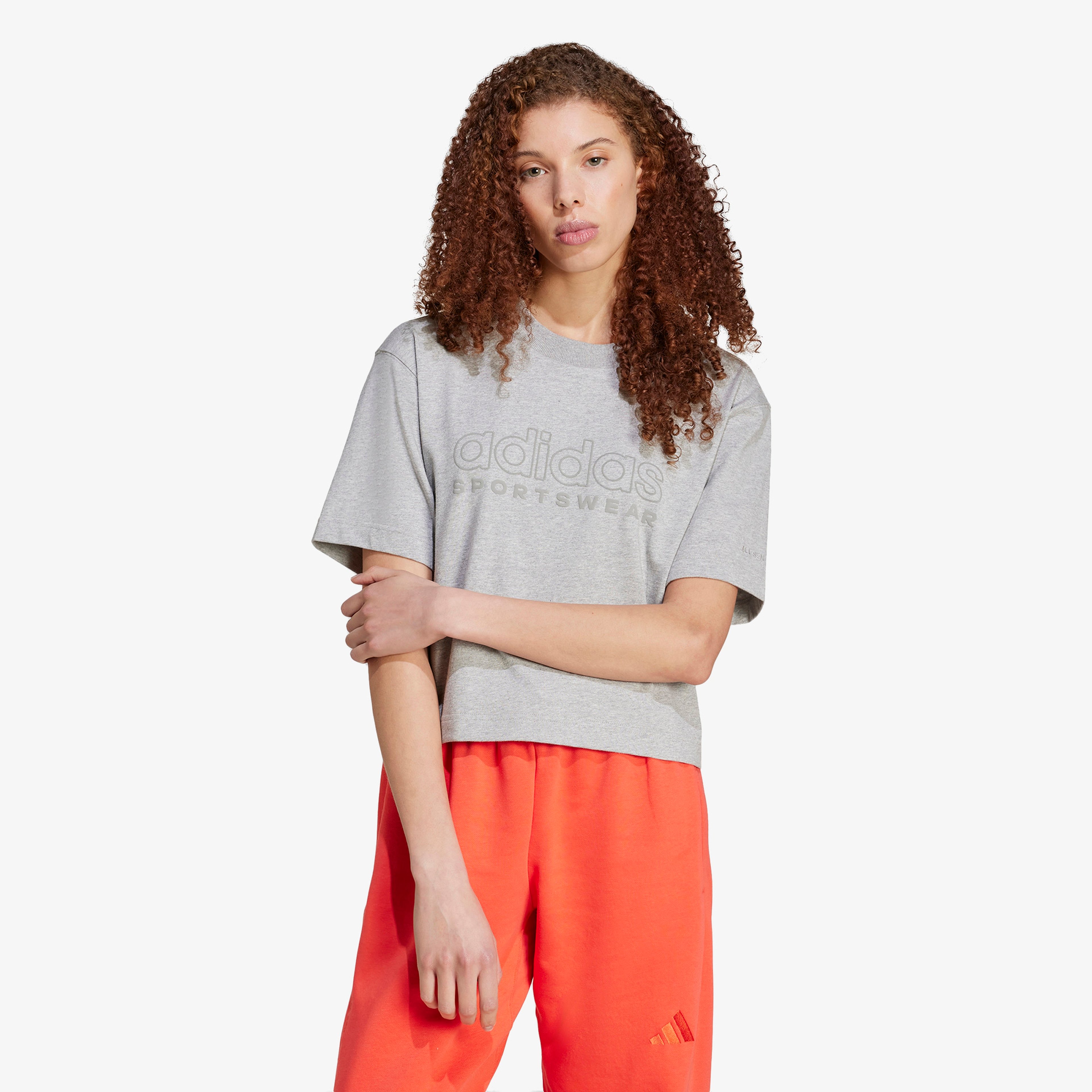 adidas All SZN Graphic Loose Kadın Gri T-Shirt