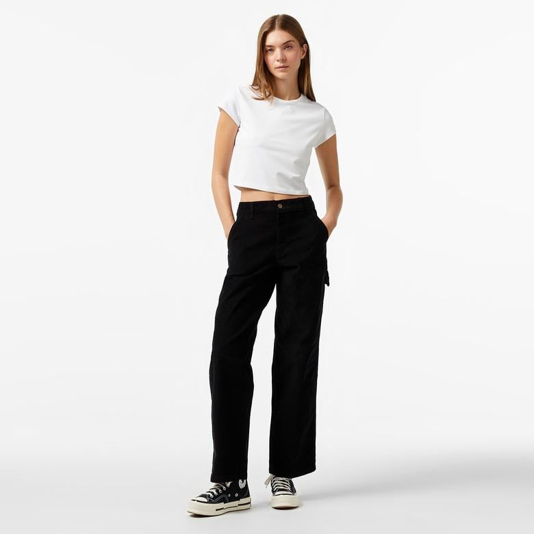 Dickies Corduroy Carpenter W Siyah Kadın Pantolon