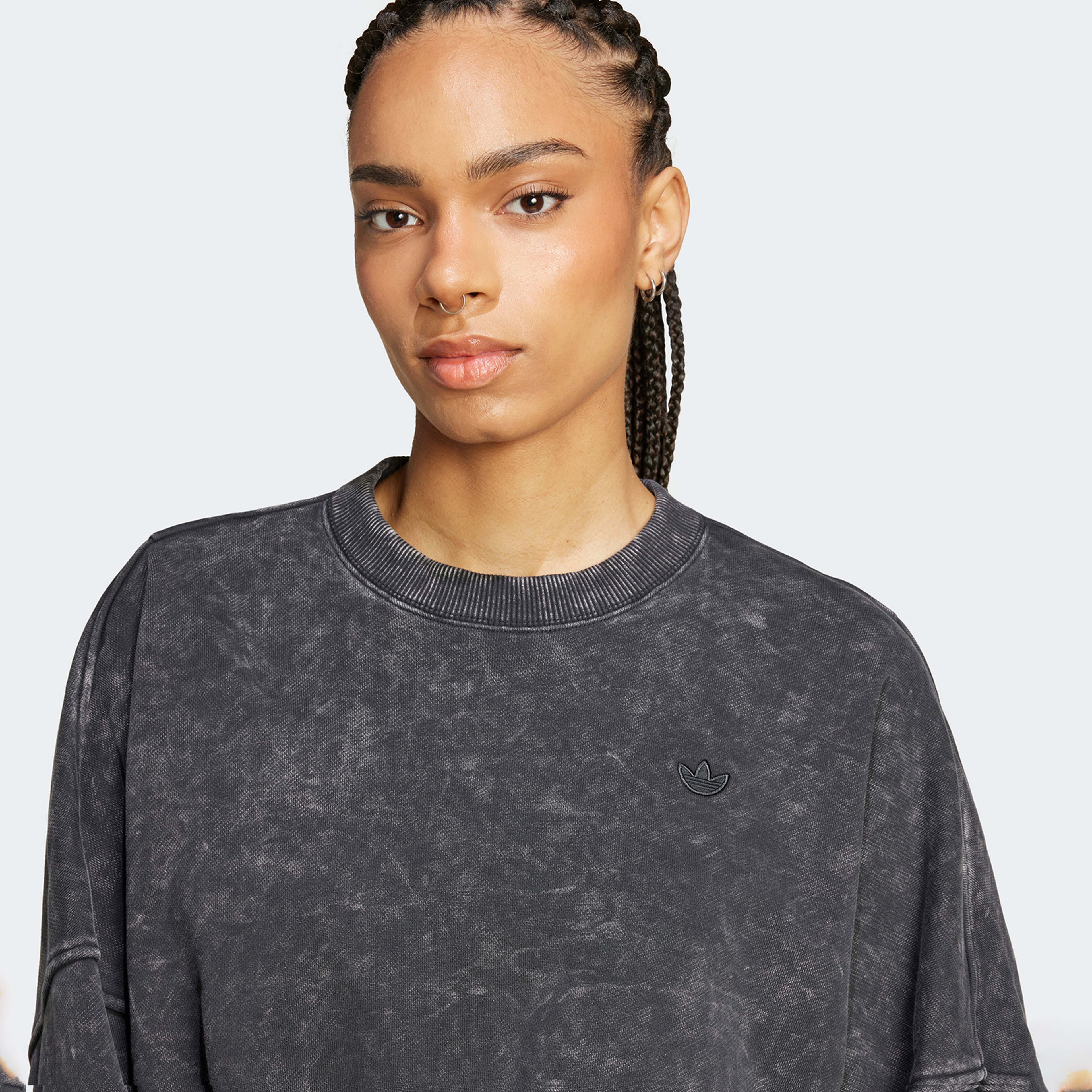 adidas Premium Essentials Washed Oversized Kadın Siyah Hoodie