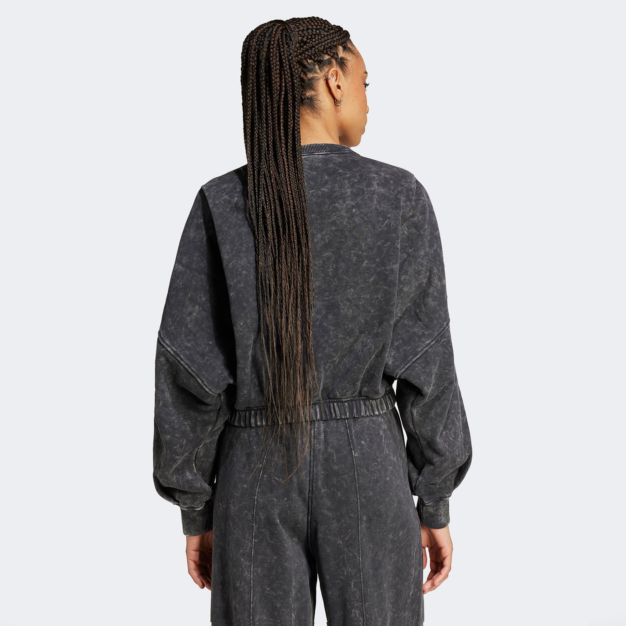 adidas Premium Essentials Washed Oversized Kadın Siyah Hoodie