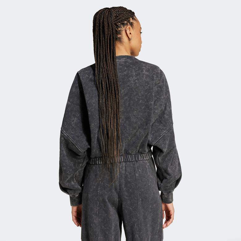 adidas Premium Essentials Washed Oversized Kadın Siyah Hoodie
