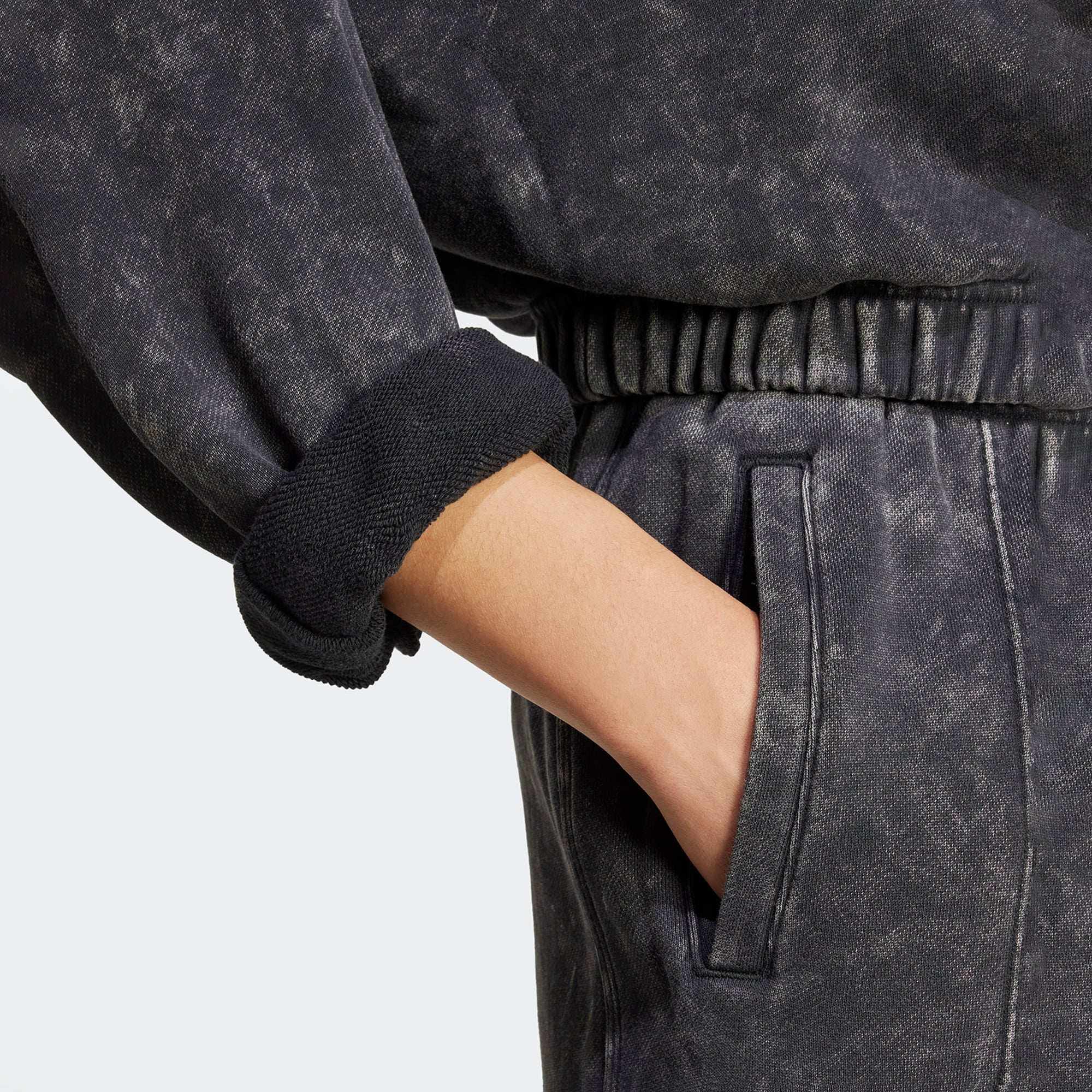 adidas Premium Essentials Washed Oversized Kadın Siyah Hoodie