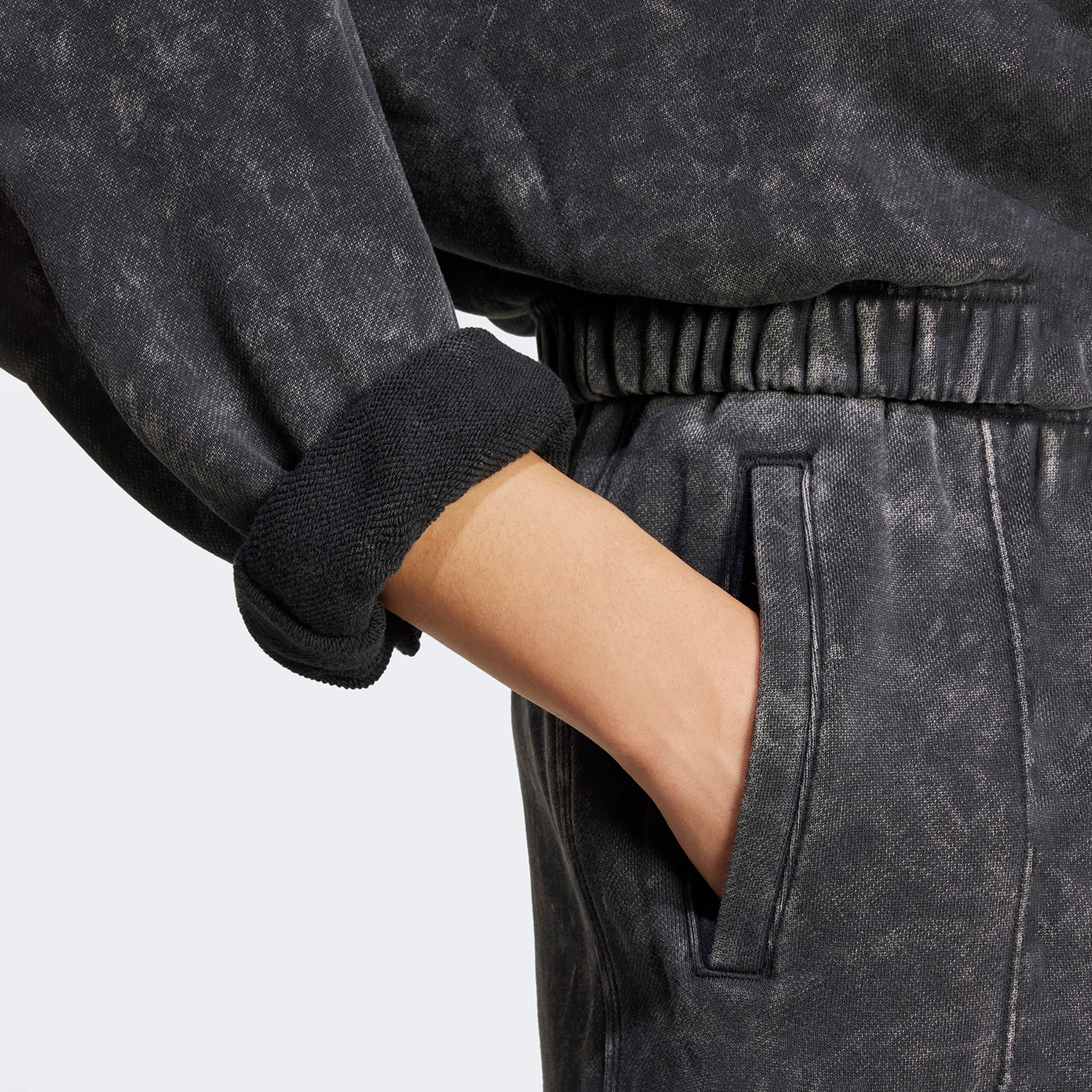 adidas Premium Essentials Washed Oversized Kadın Siyah Hoodie