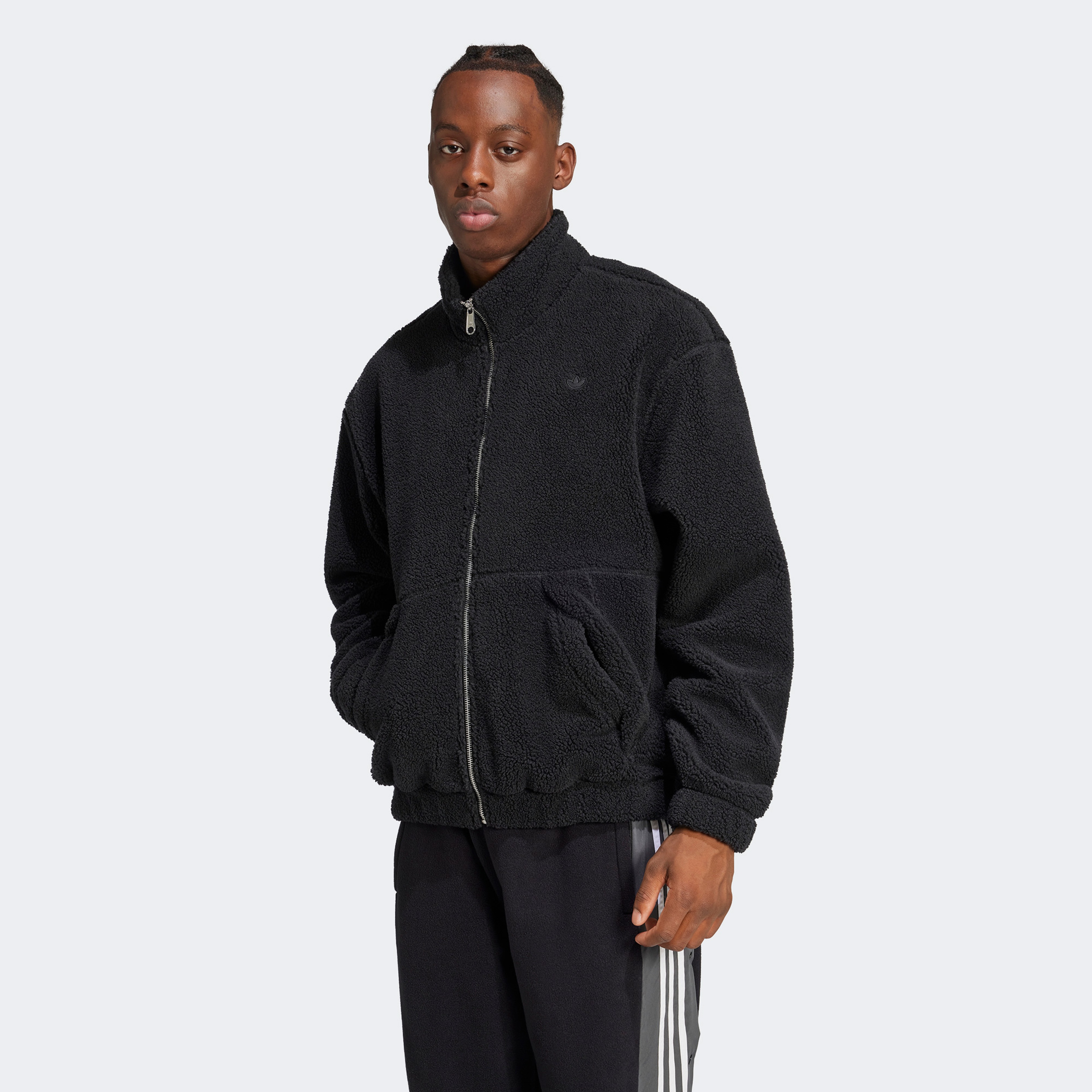 adidas Premium Essentials Polar Fleece Full-Zip Erkek Siyah Ceket