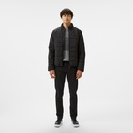 Erkek Regular Fit Dik Yaka Çift Taraflı Siyah Mont