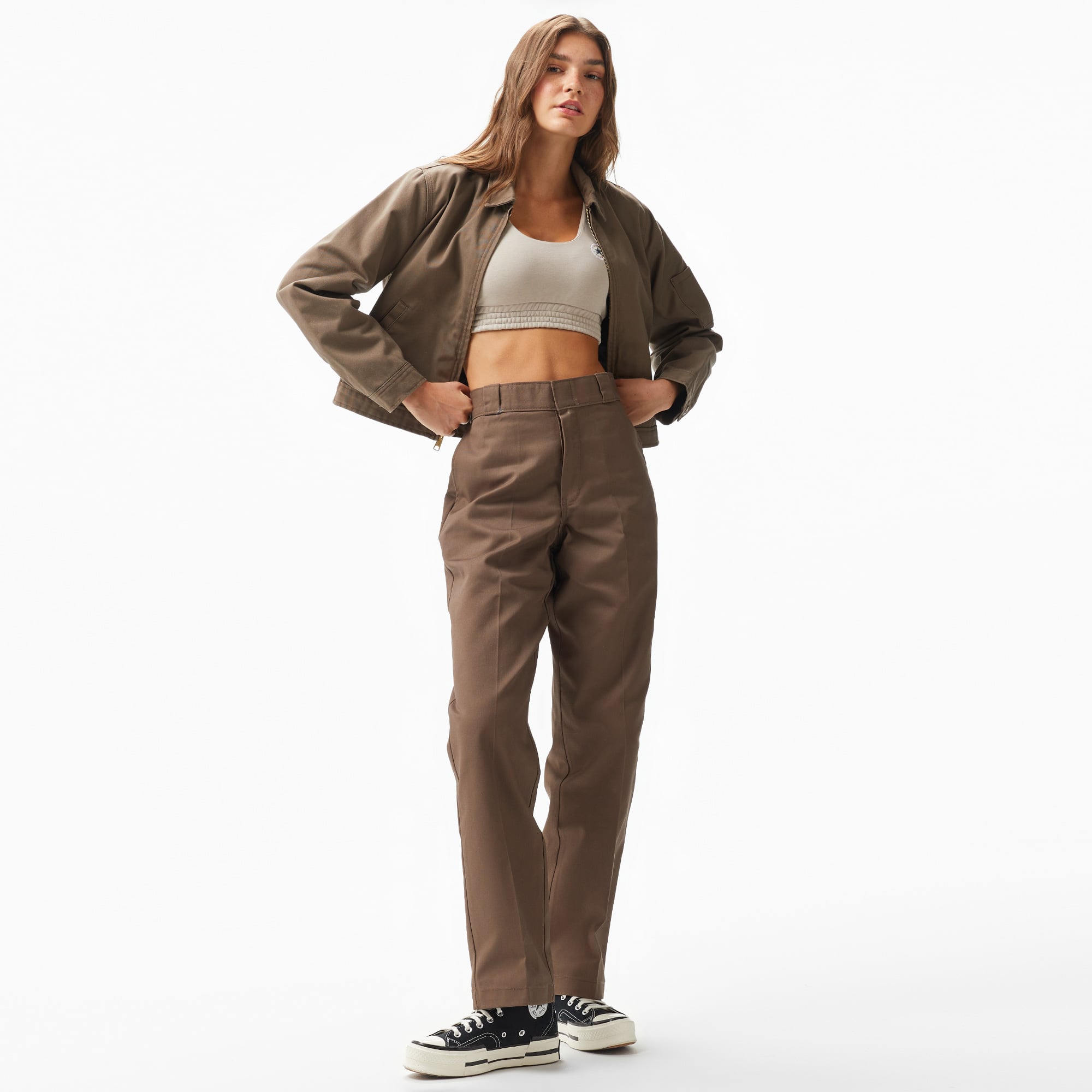 Dickies Lined Eisenhower Crop Rec Kadın Kahverengi Ceket