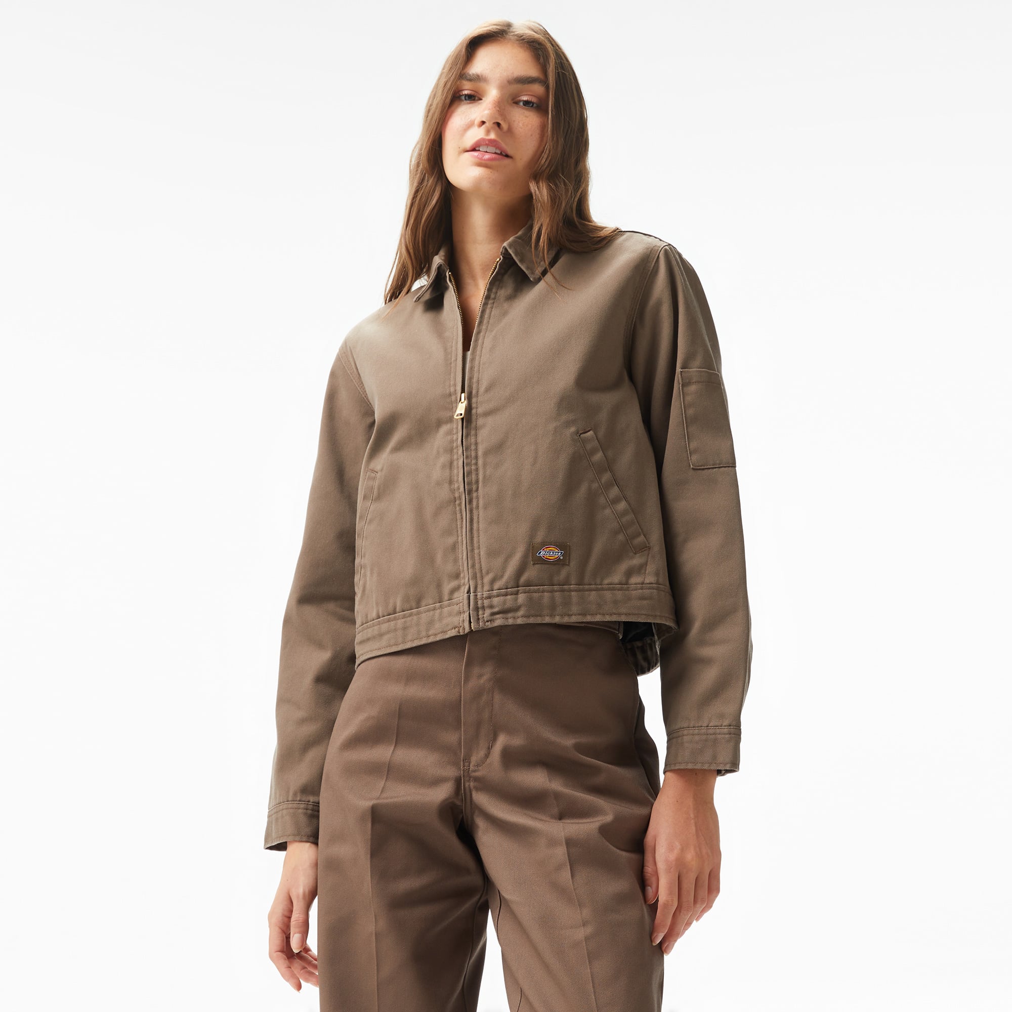 Dickies Lined Eisenhower Crop Rec Kadın Kahverengi Ceket