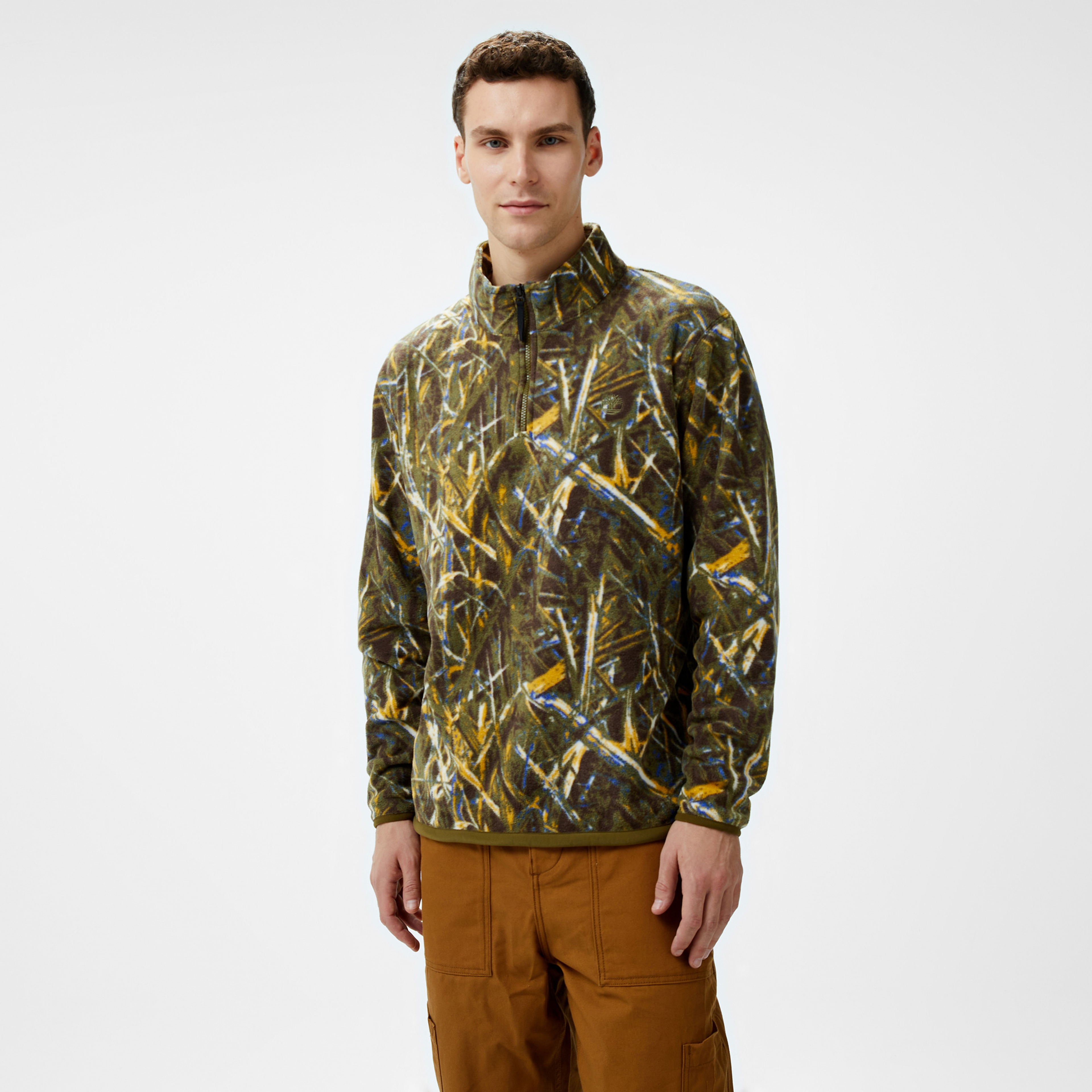 Timberland Aop Polar 1/4 Fleece Erkek Haki Ceket