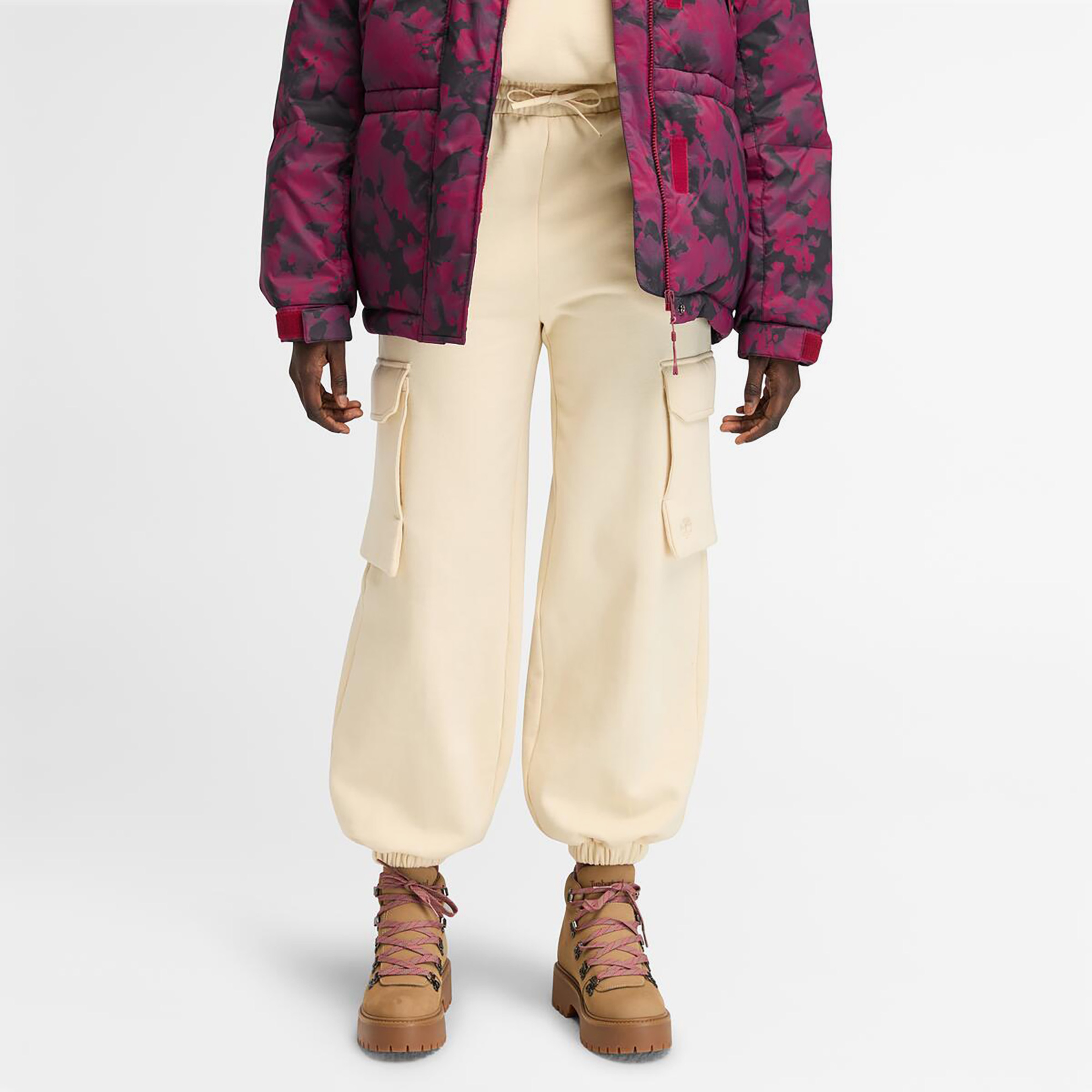 Timberland Exeter River Brushed Back Cargo Jogger P Kadın Krem Pantolon