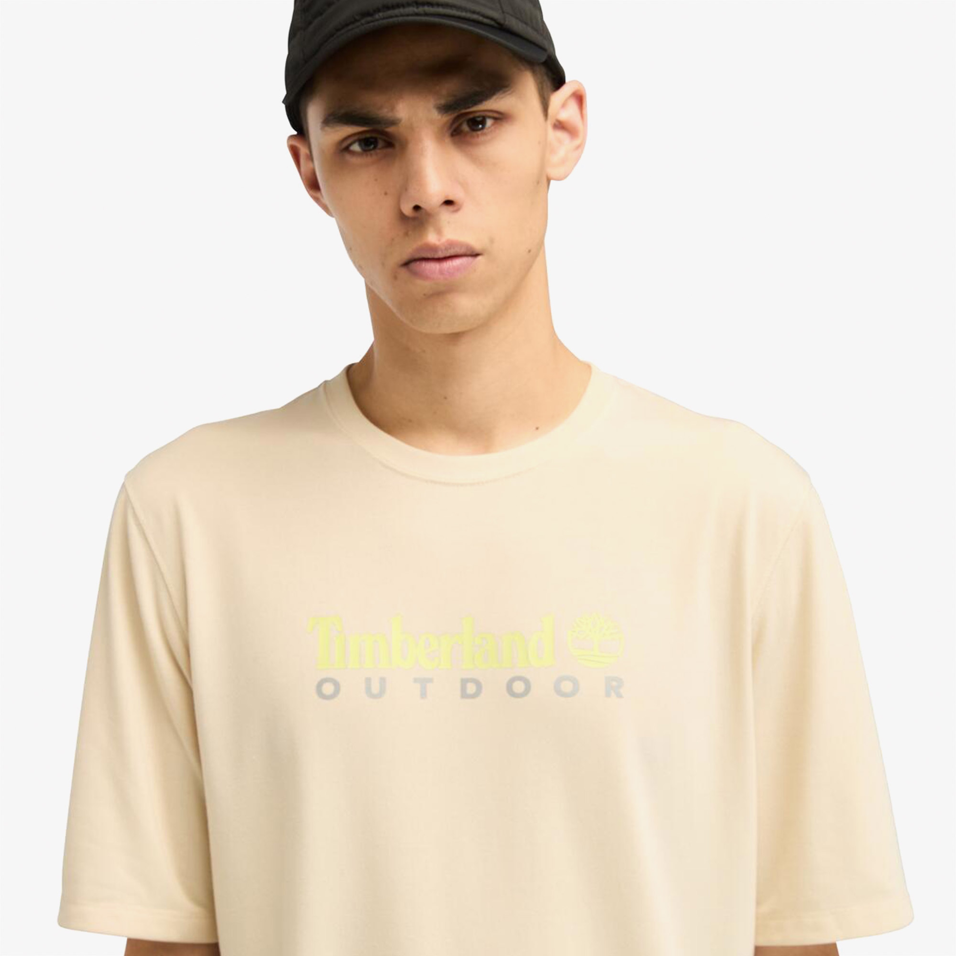 Timberland Uv-Protection Logo Short Sleeve Erkek Krem T-Shirt