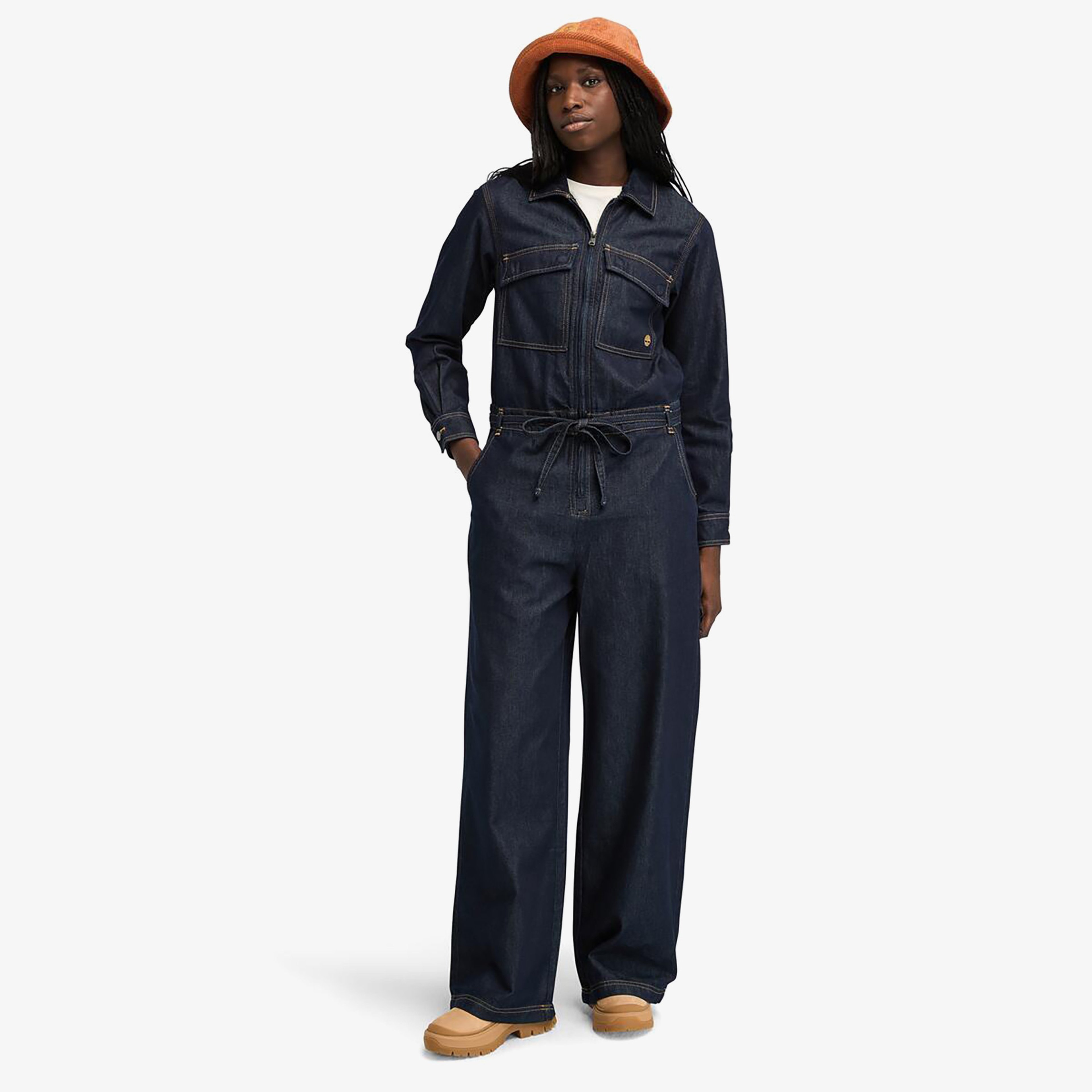 Timberland Denim Refibra Boiler Suit Kadın Mavi Etek