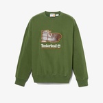 Timberland New Box Fit Badge Crew Neck Erkek Siyah Hoodie