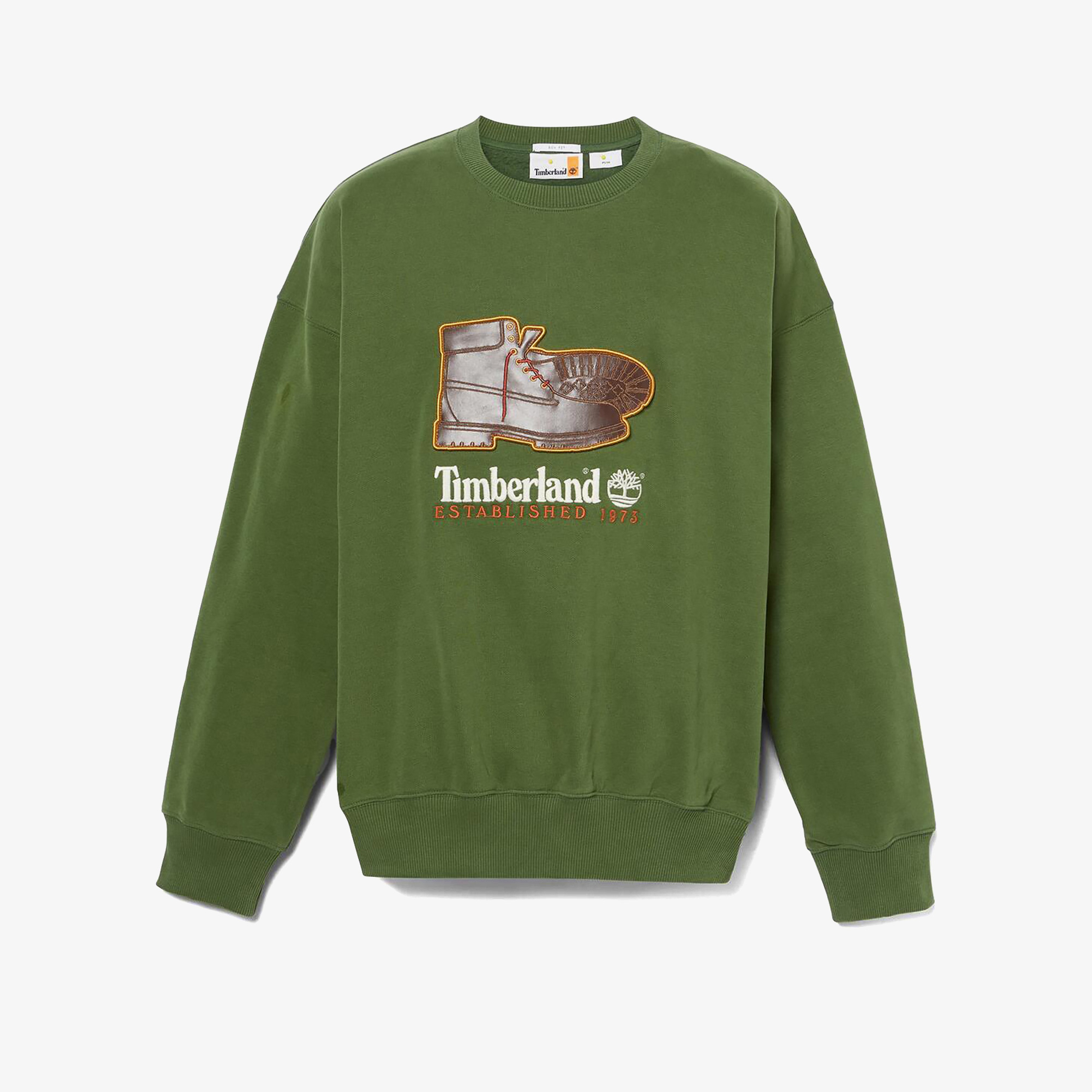 Timberland New Box Fit Badge Crew Neck Erkek Siyah Hoodie
