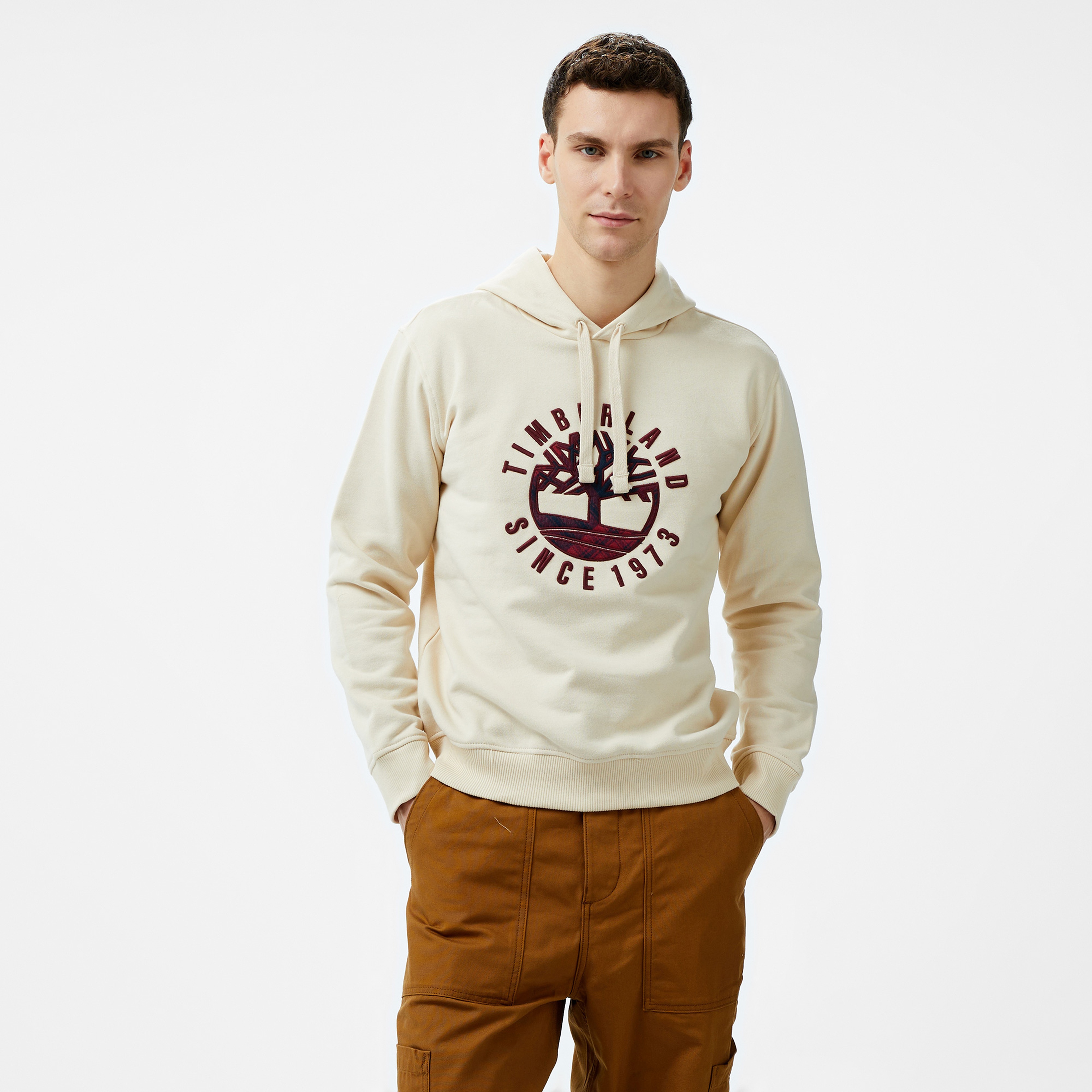 Timberland Holiday Graphic Erkek Krem Hoodie