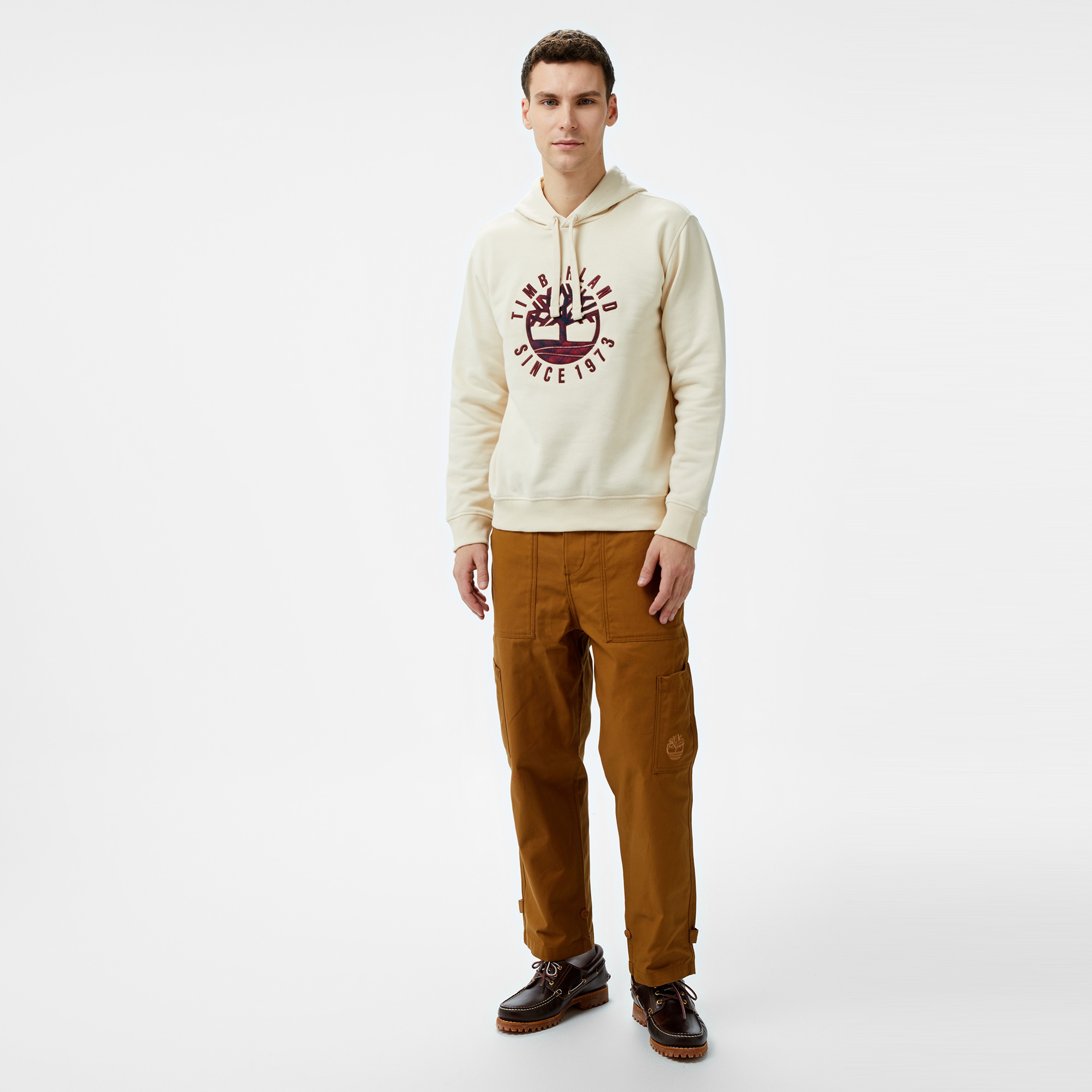 Timberland Holiday Graphic Erkek Krem Hoodie