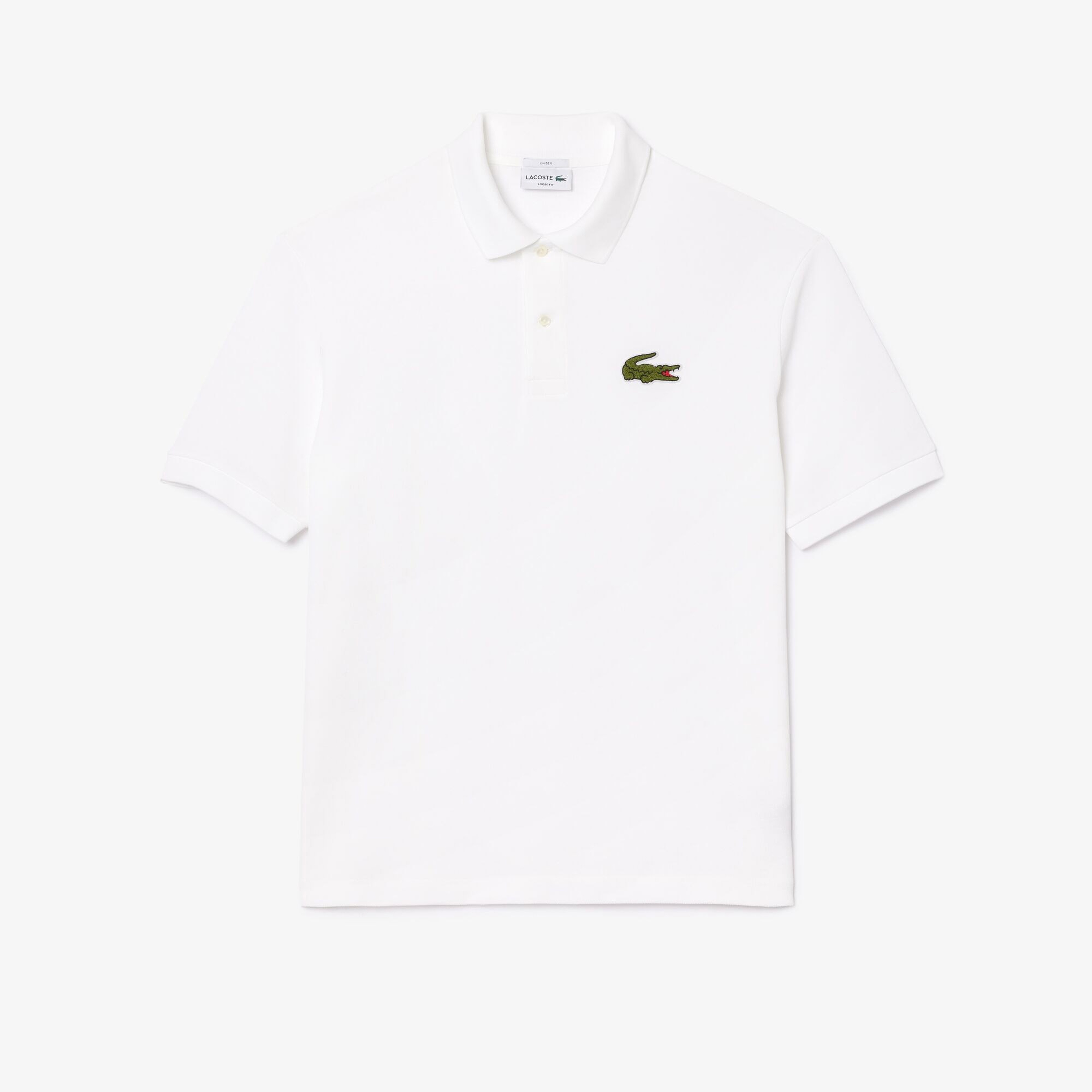 Lacoste Ribbed Collar Unisex Beyaz Polo