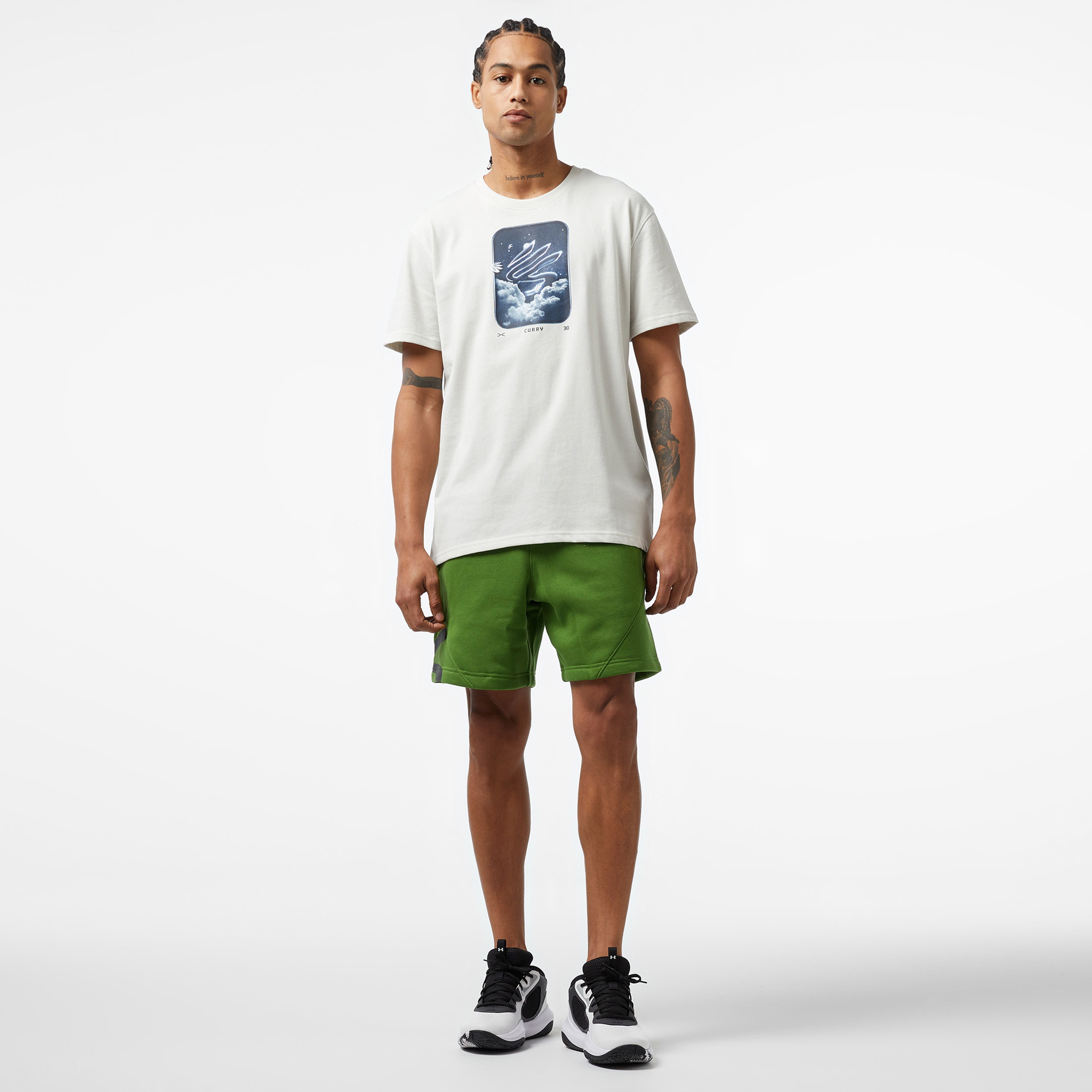 Under Armour Curry Splash Fleece Erkek Yeşil Şort