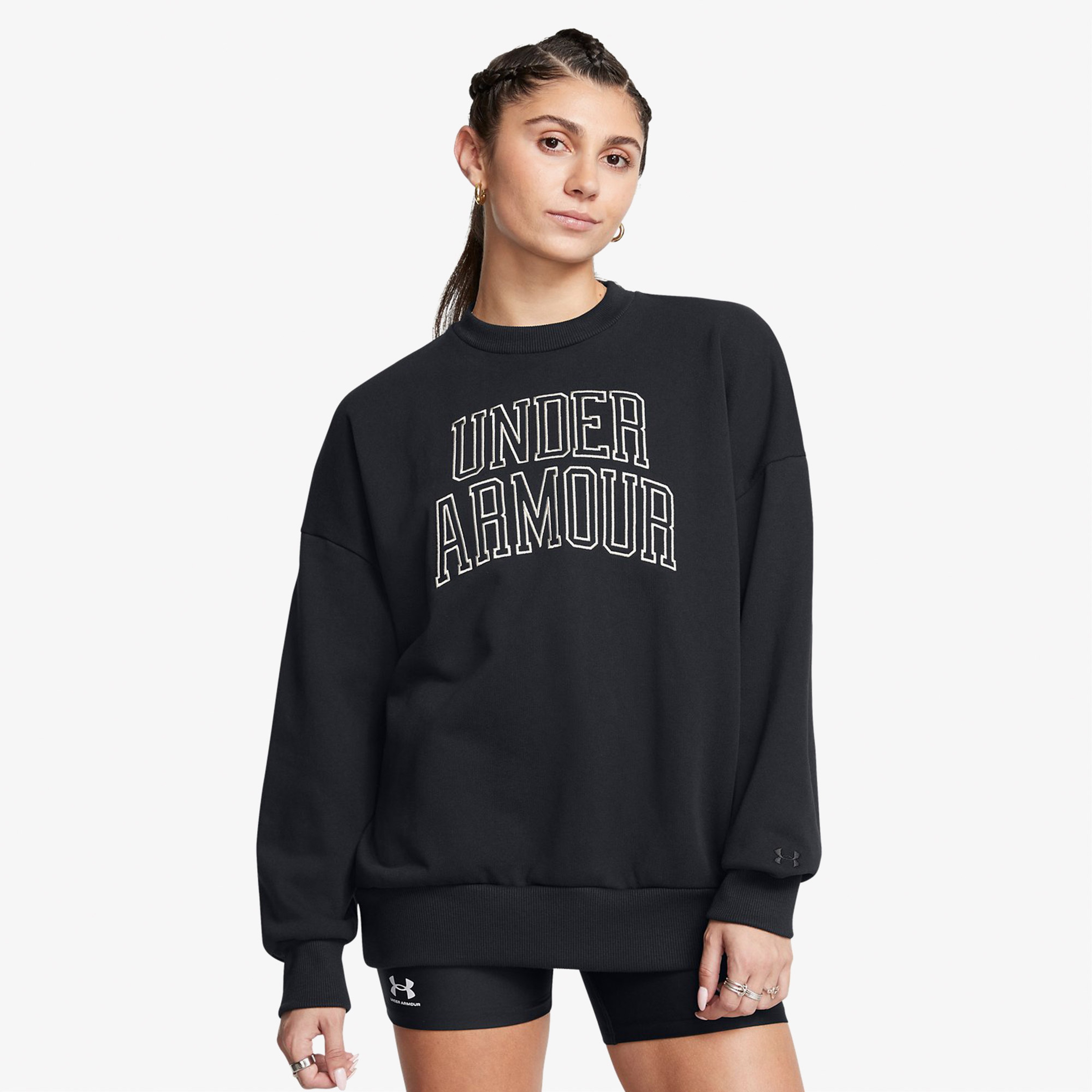 Under Armour icon Hwt Terry Os Crew Kadın Siyah Sweatshirt
