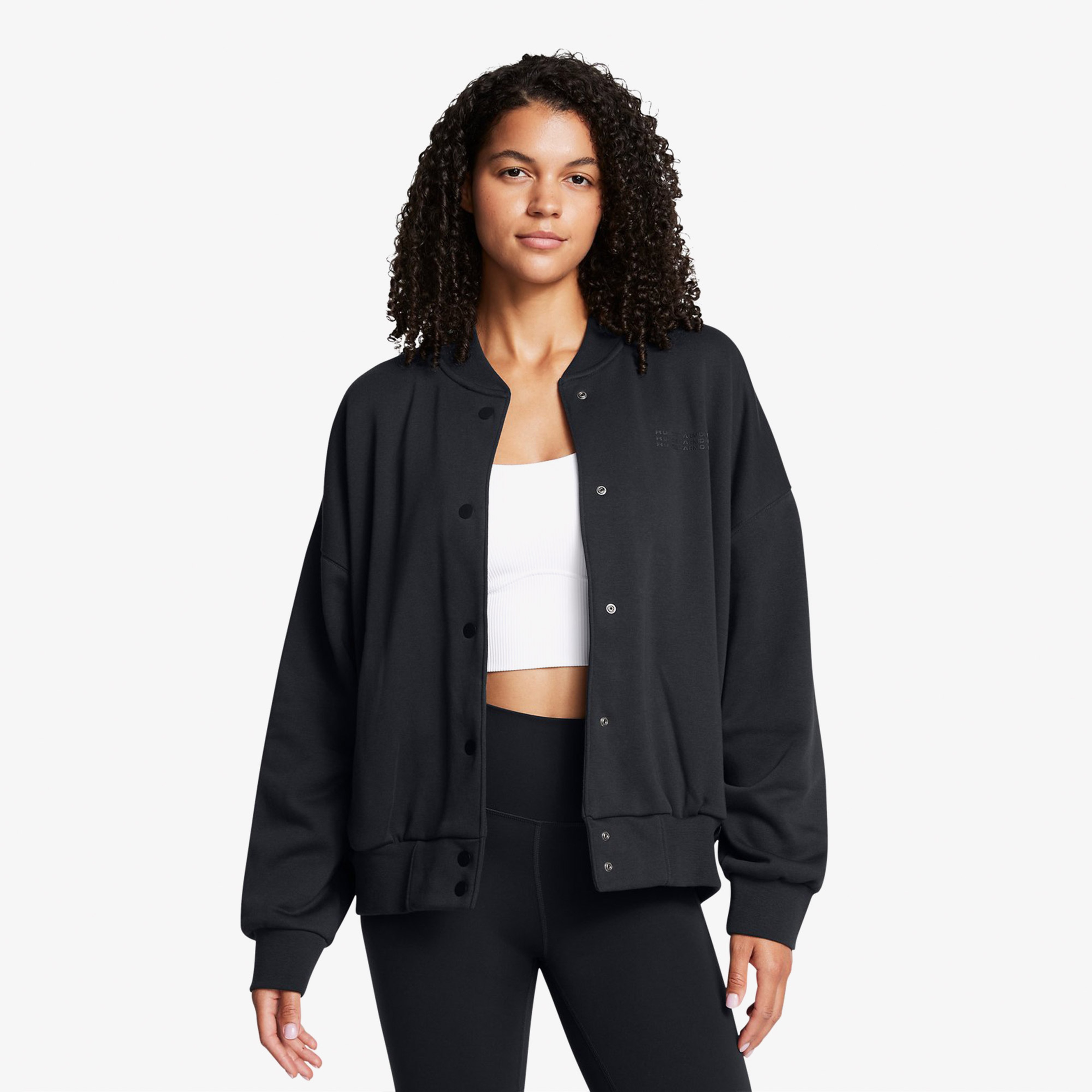 Under Armour icon Flc Varsity  Kadın Siyah Ceket