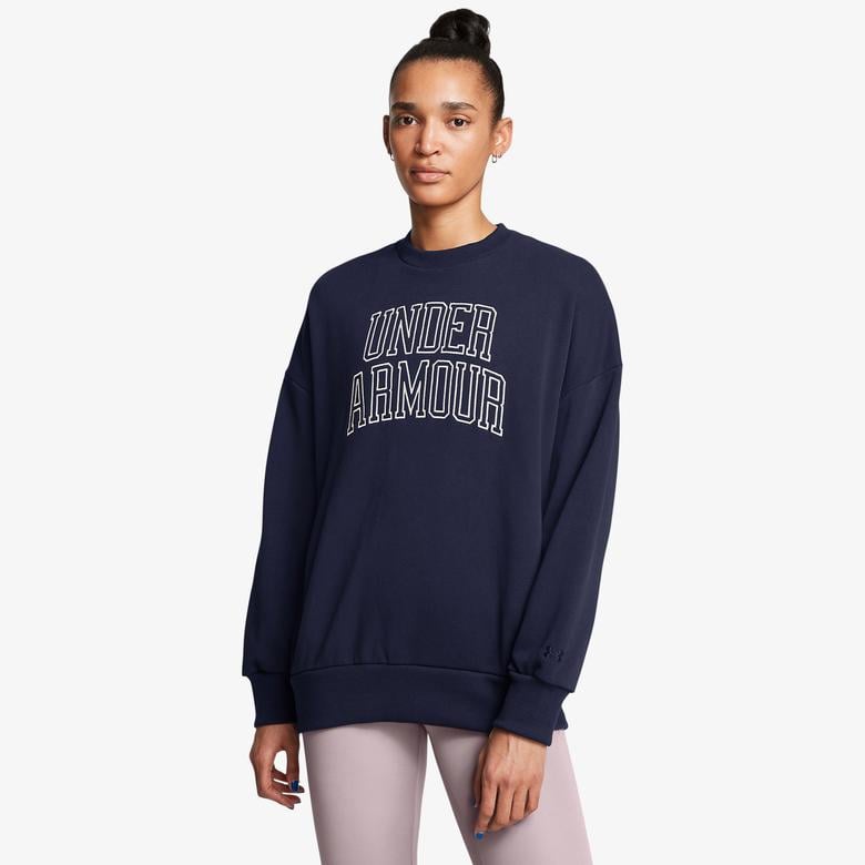 Under Armour icon Hwt Terry Os Crew Kadın Lacivert Sweatshirt