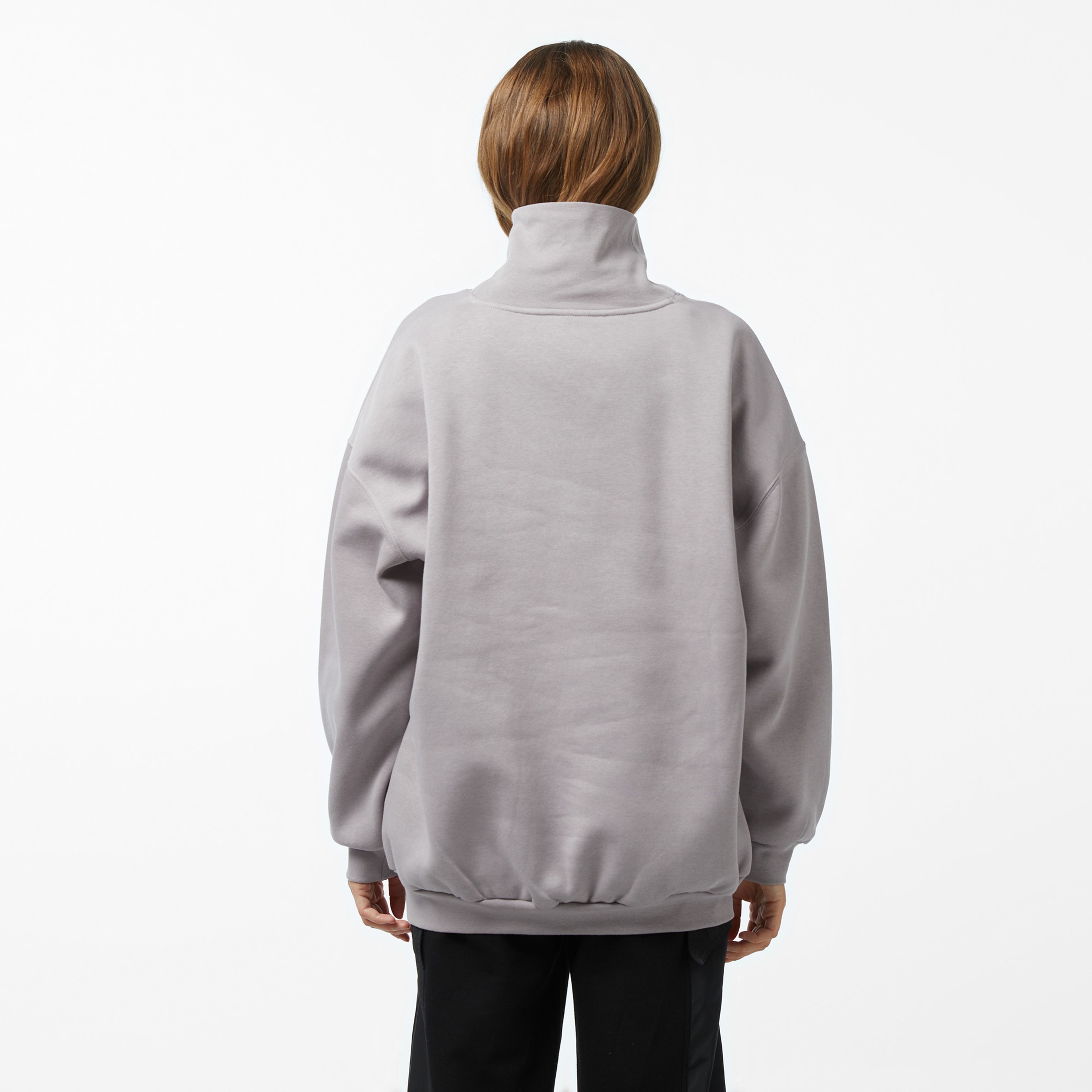 Under Armour icon Fleece Os Mock Crew Kadın Gri Sweatshirt