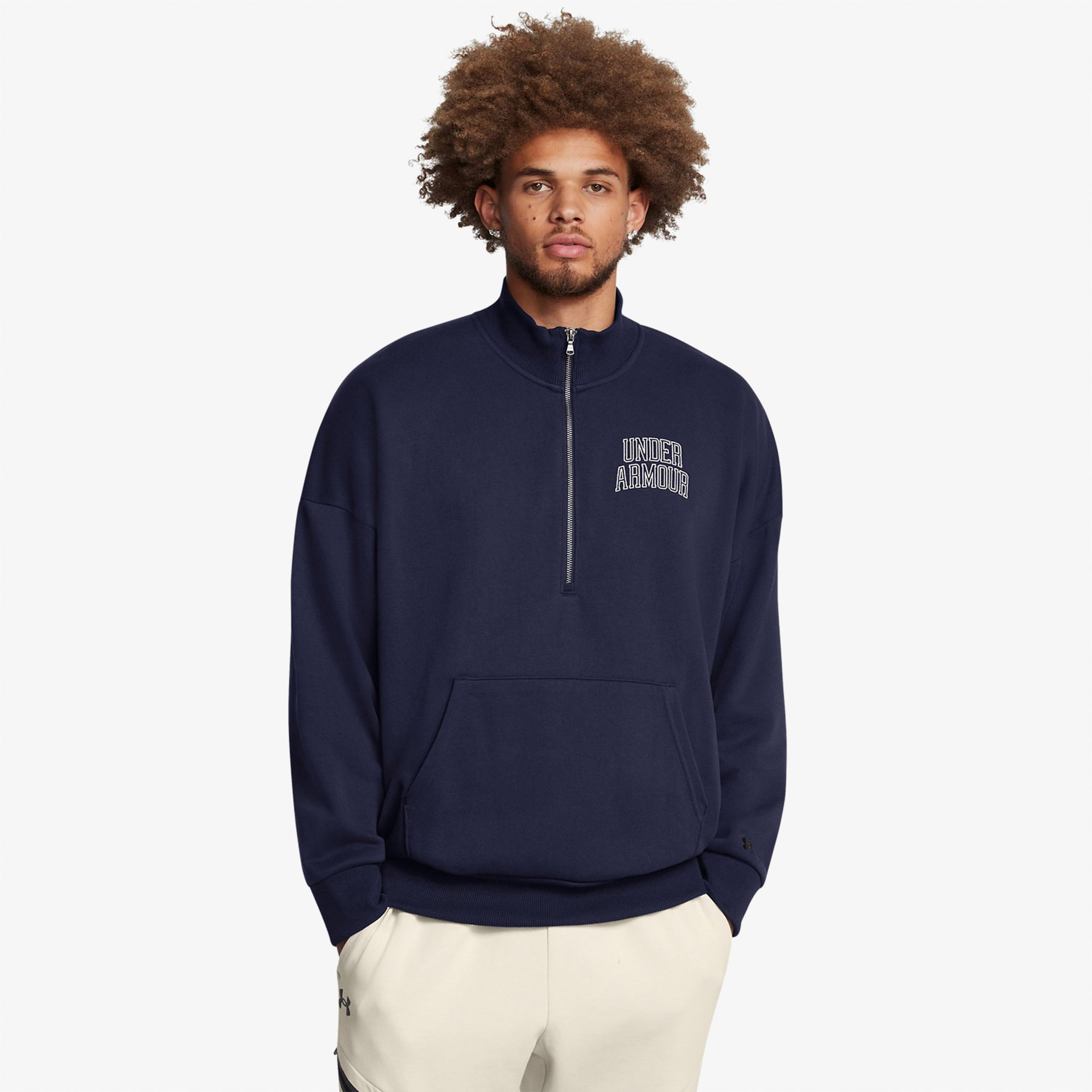 Under Armour icon Hwt Terry Os 1/2 Zip Erkek Lacivert Sweatshirt