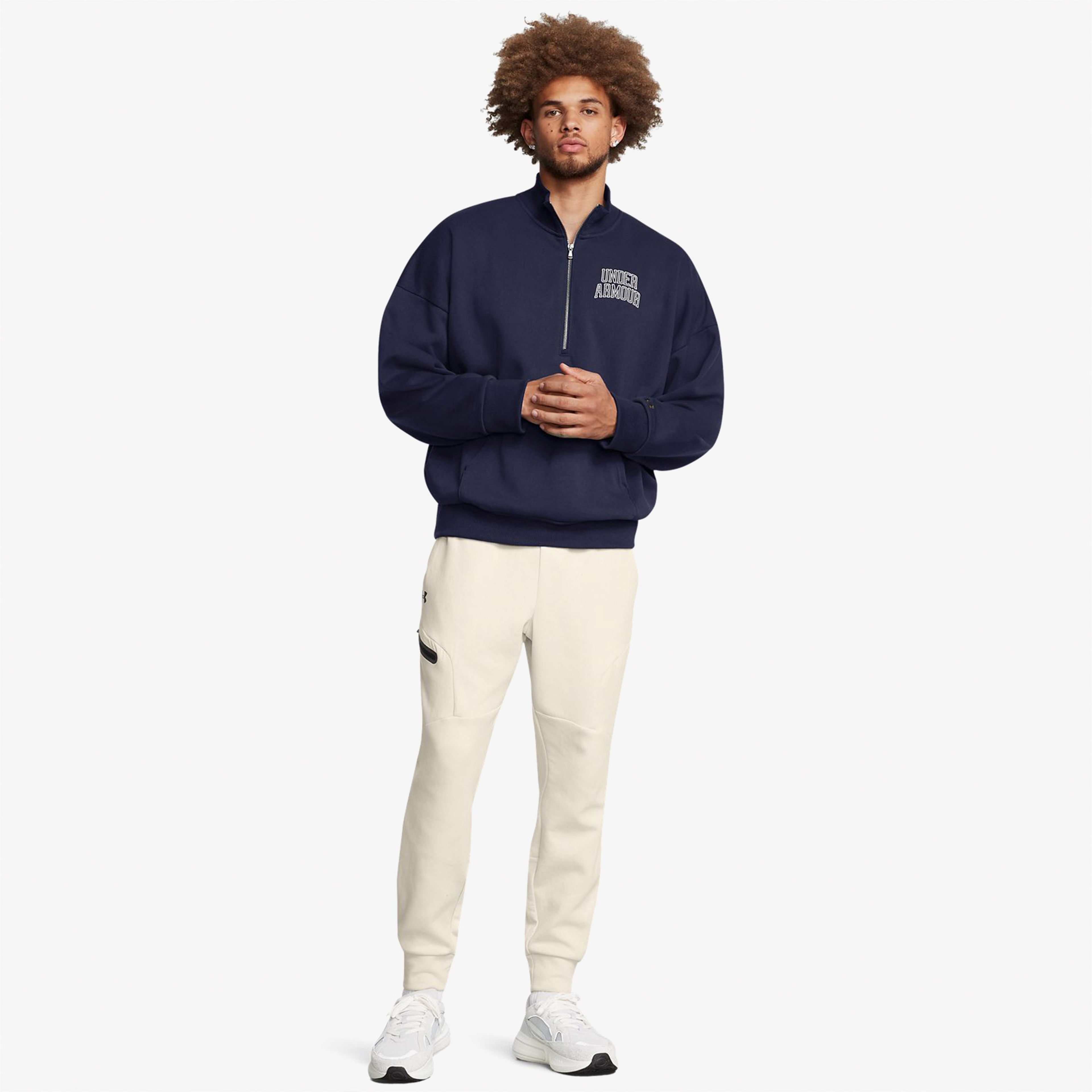 Under Armour icon Hwt Terry Os 1/2 Zip Erkek Lacivert Sweatshirt