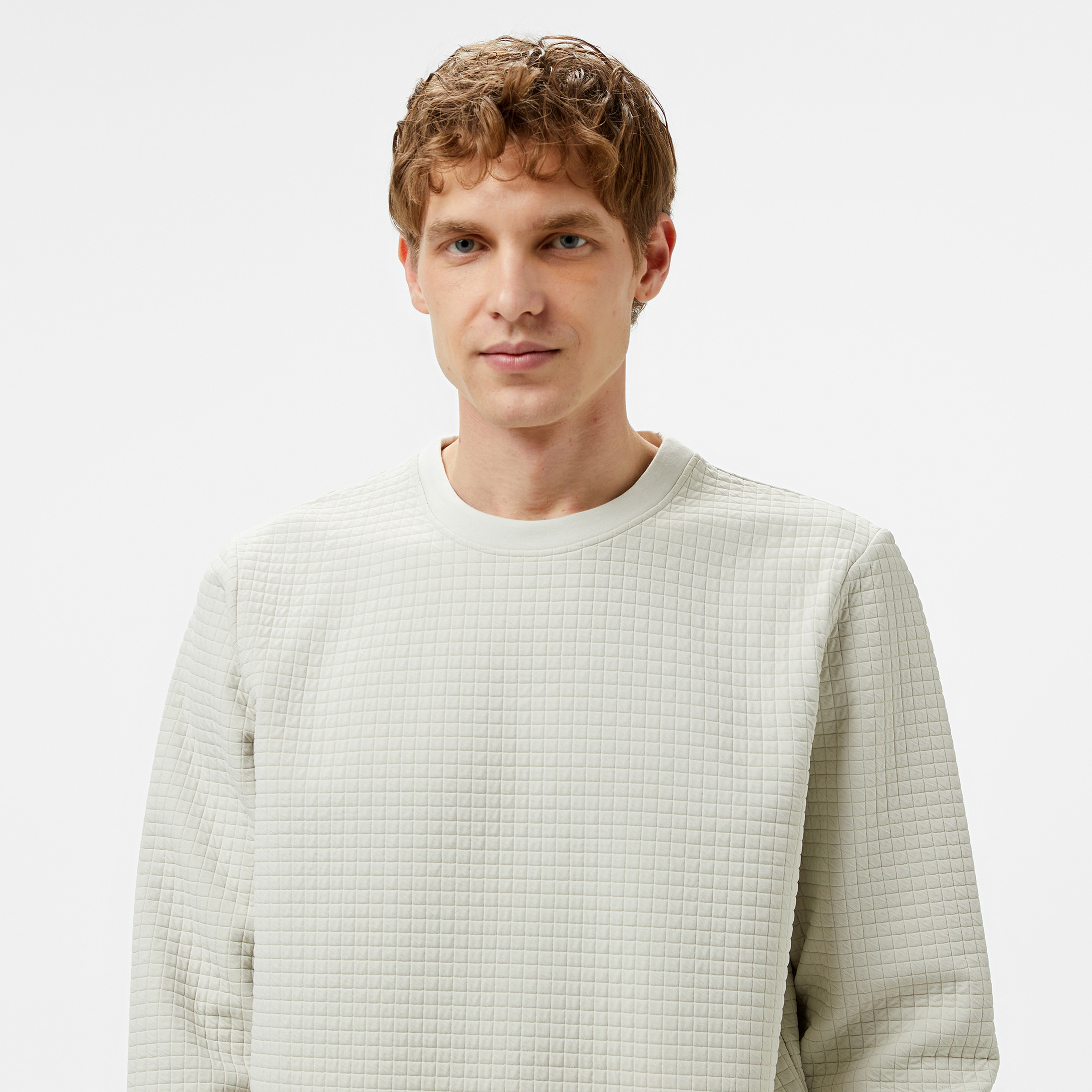 Under Armour Unstoppable Flc Grid Crew Erkek Beyaz Sweatshirt