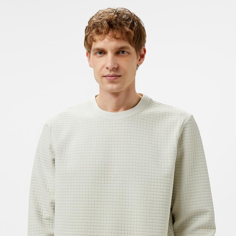 Under Armour Unstoppable Flc Grid Crew Erkek Beyaz Sweatshirt