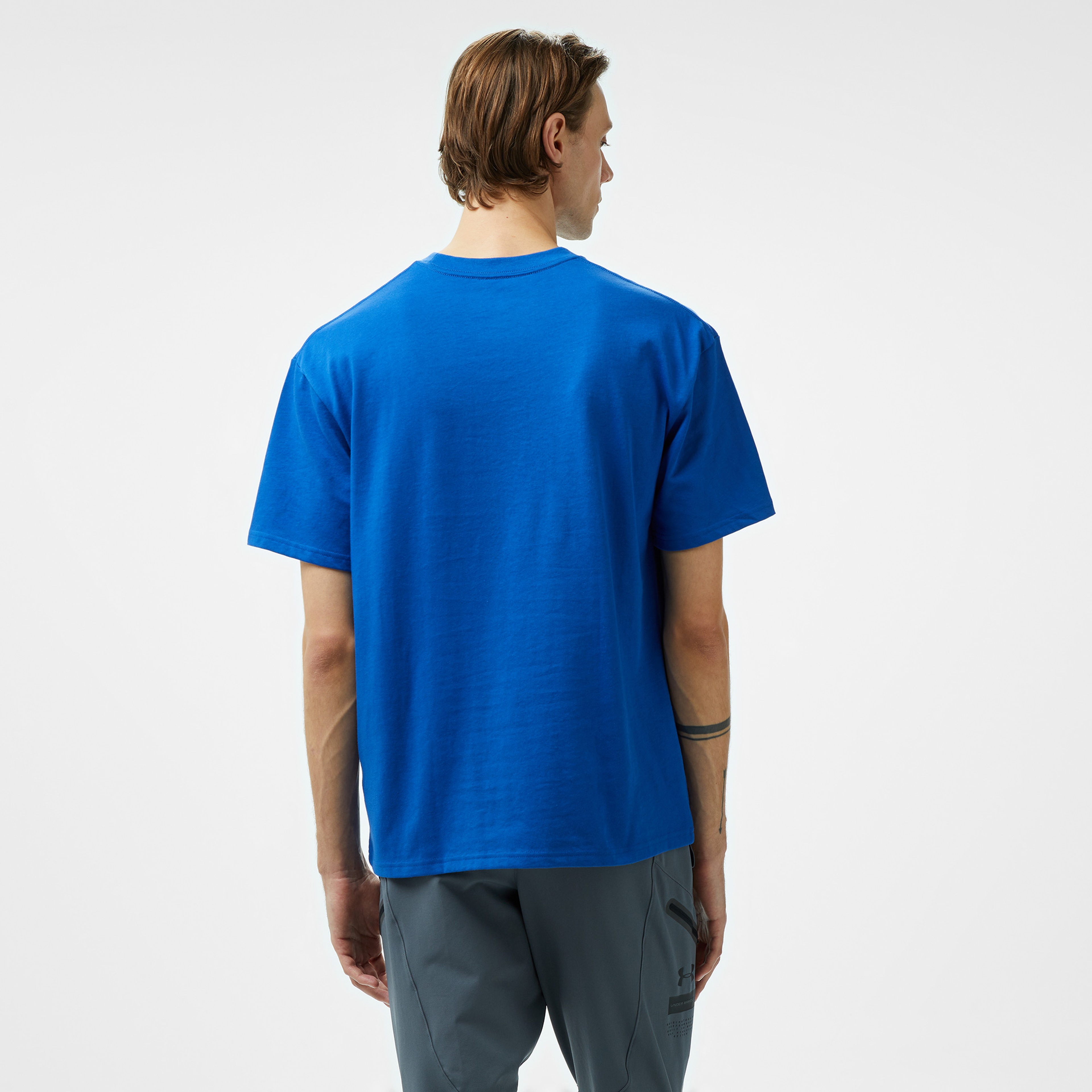 Under Armour Hw Os Sm Box Ss Erkek Mavi T-Shirt
