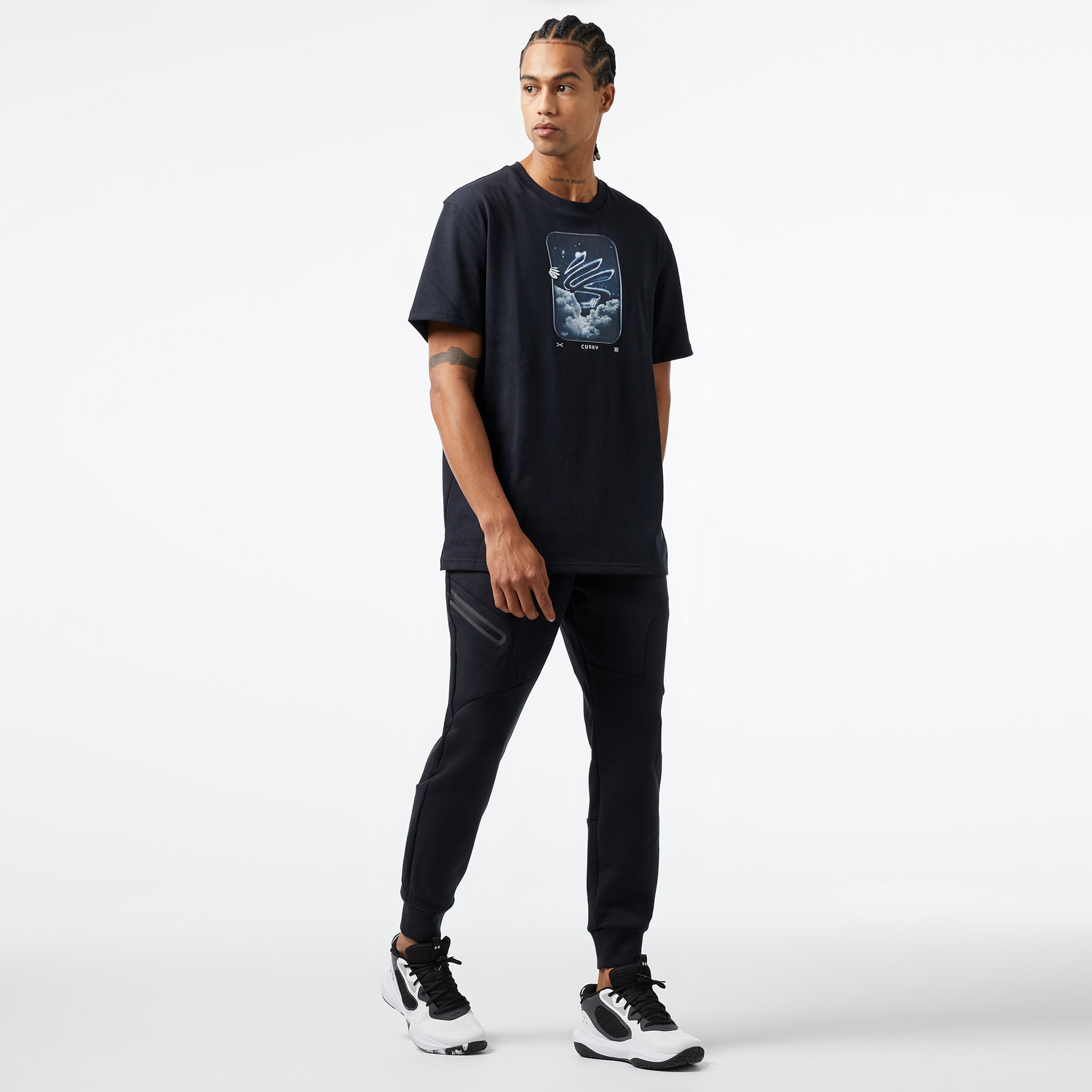 Under Armour Curry Hvyweight Trend  Erkek Siyah T-Shirt
