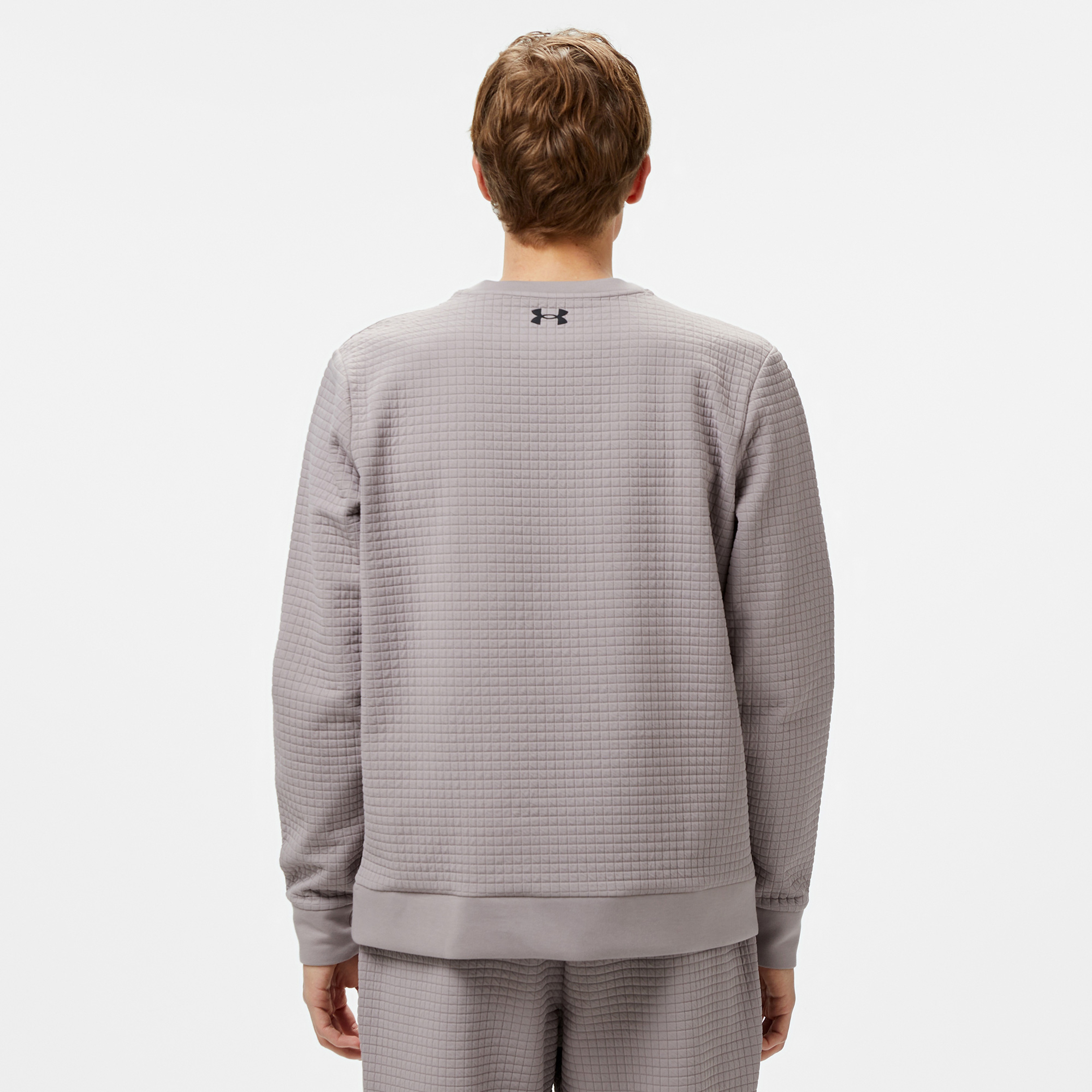 Under Armour Unstoppable Fleece Grid Bisiklet Yaka Erkek Gri Sweatshirt