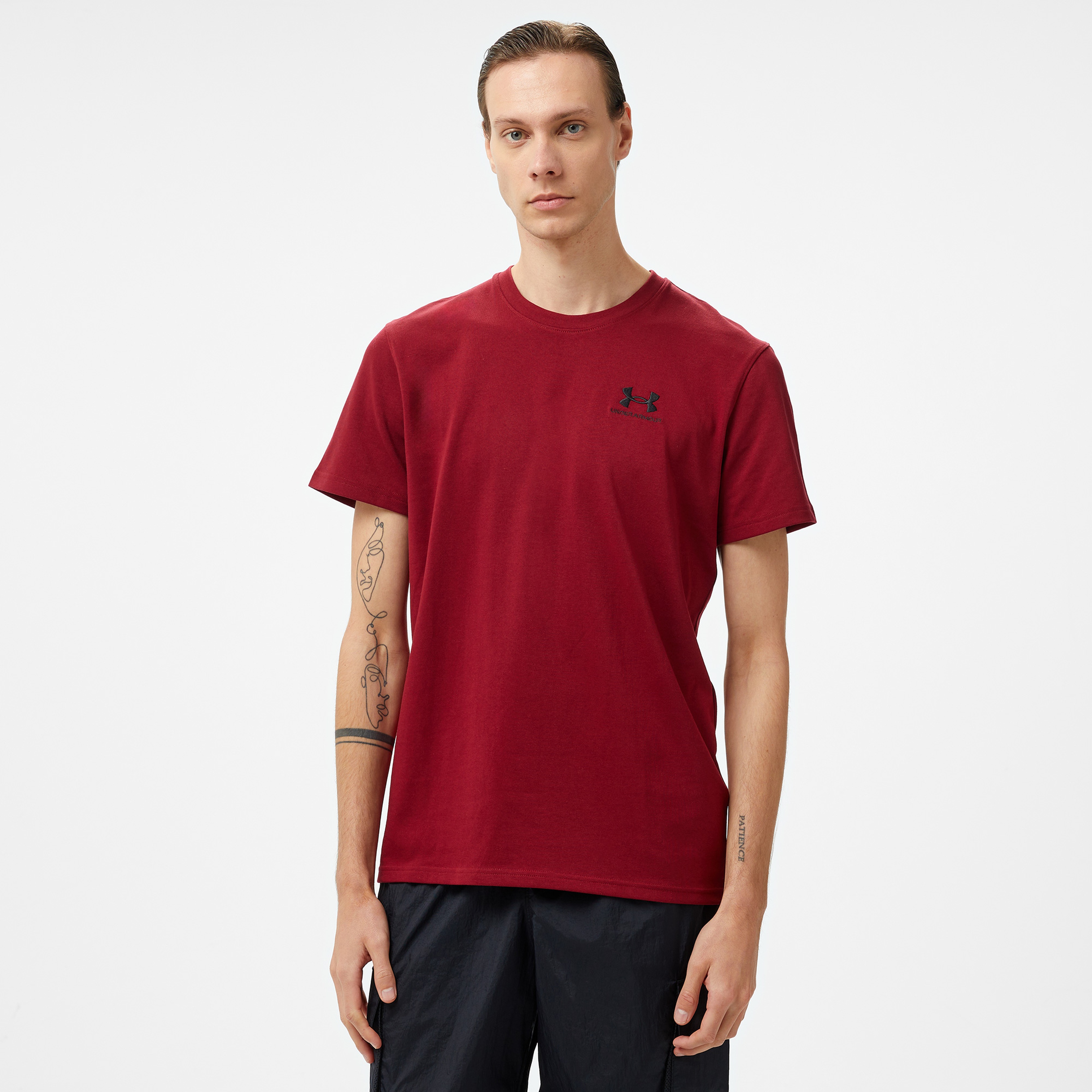 Under Armour Logo Emb Heavyweight Ss Erkek Bordo T-Shirt