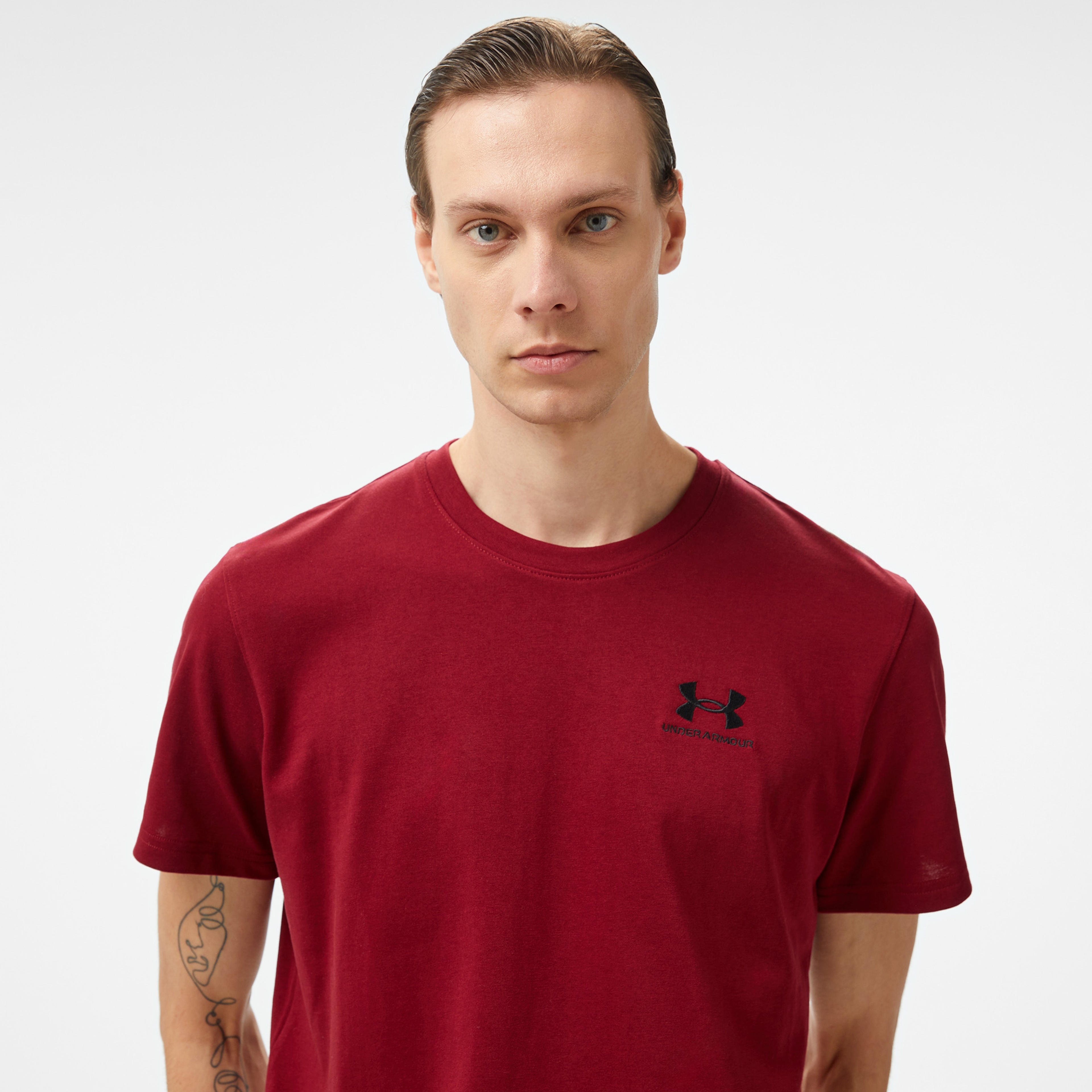 Under Armour Logo Emb Heavyweight Ss Erkek Bordo T-Shirt