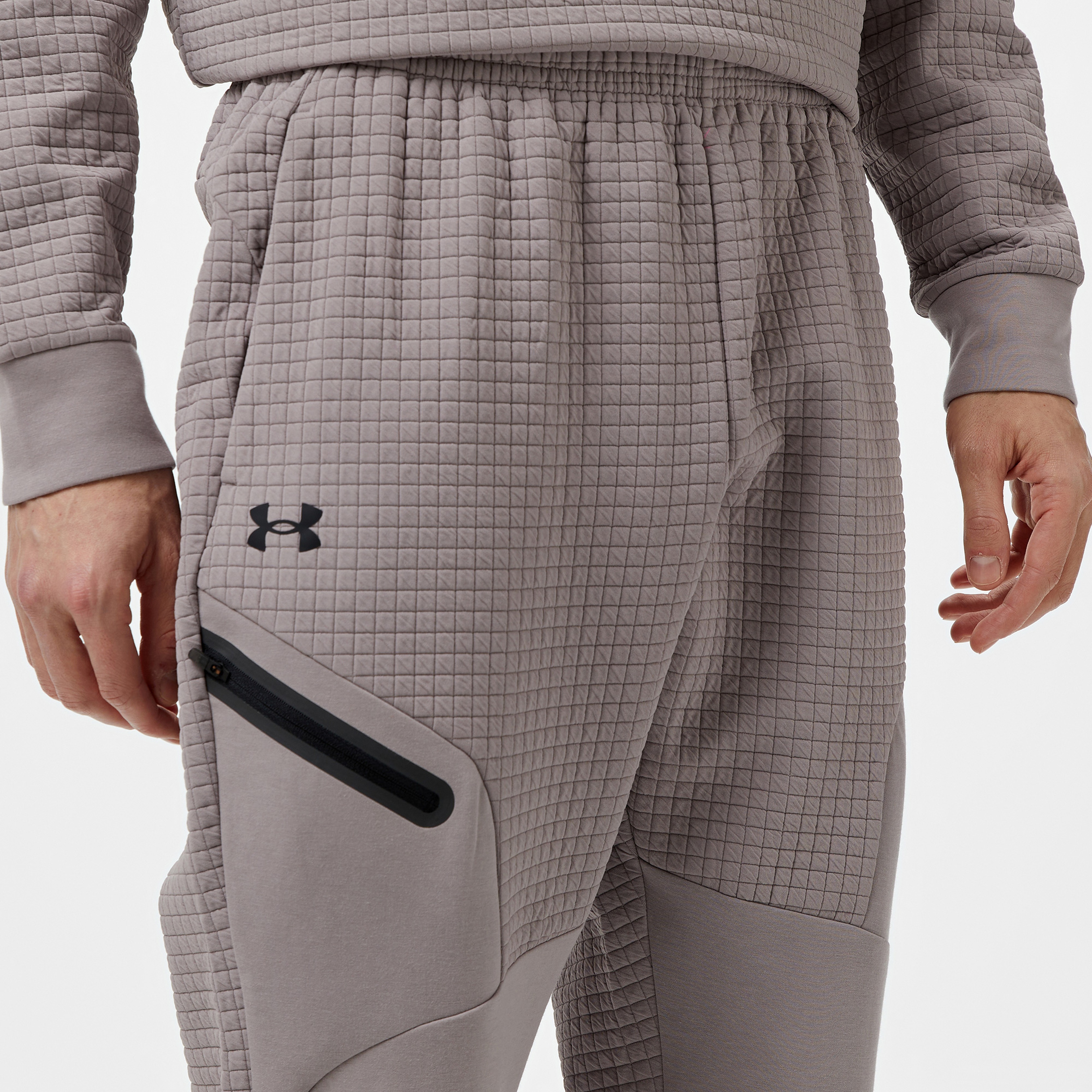 Under Armour Unstoppable Flc Grid Jrg Erkek Gri Eşofman Altı