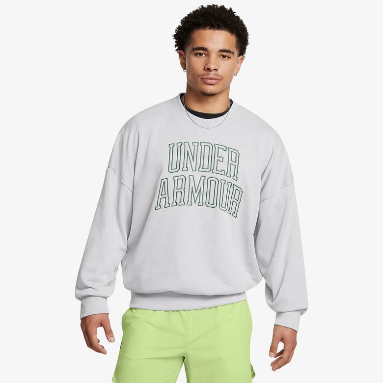 Under Armour icon Hwt Terry Os Crew Erkek Gri Sweatshirt